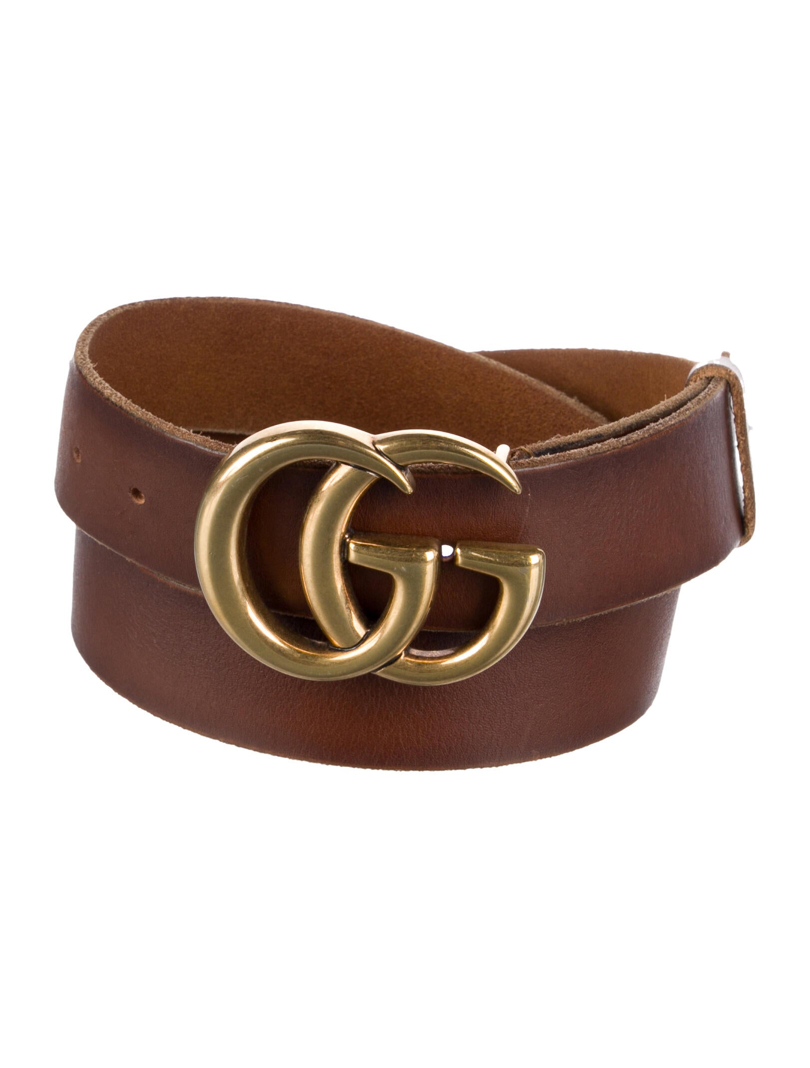 Gucci Double G Logo Leather Belt