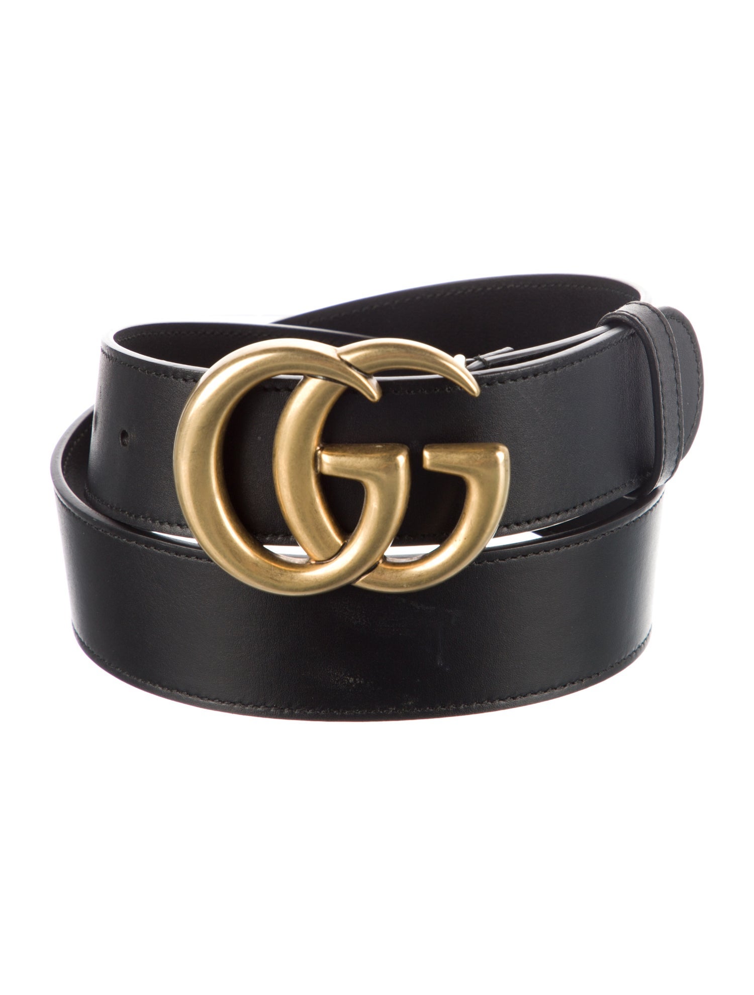 Gucci Double G Logo Leather Belt