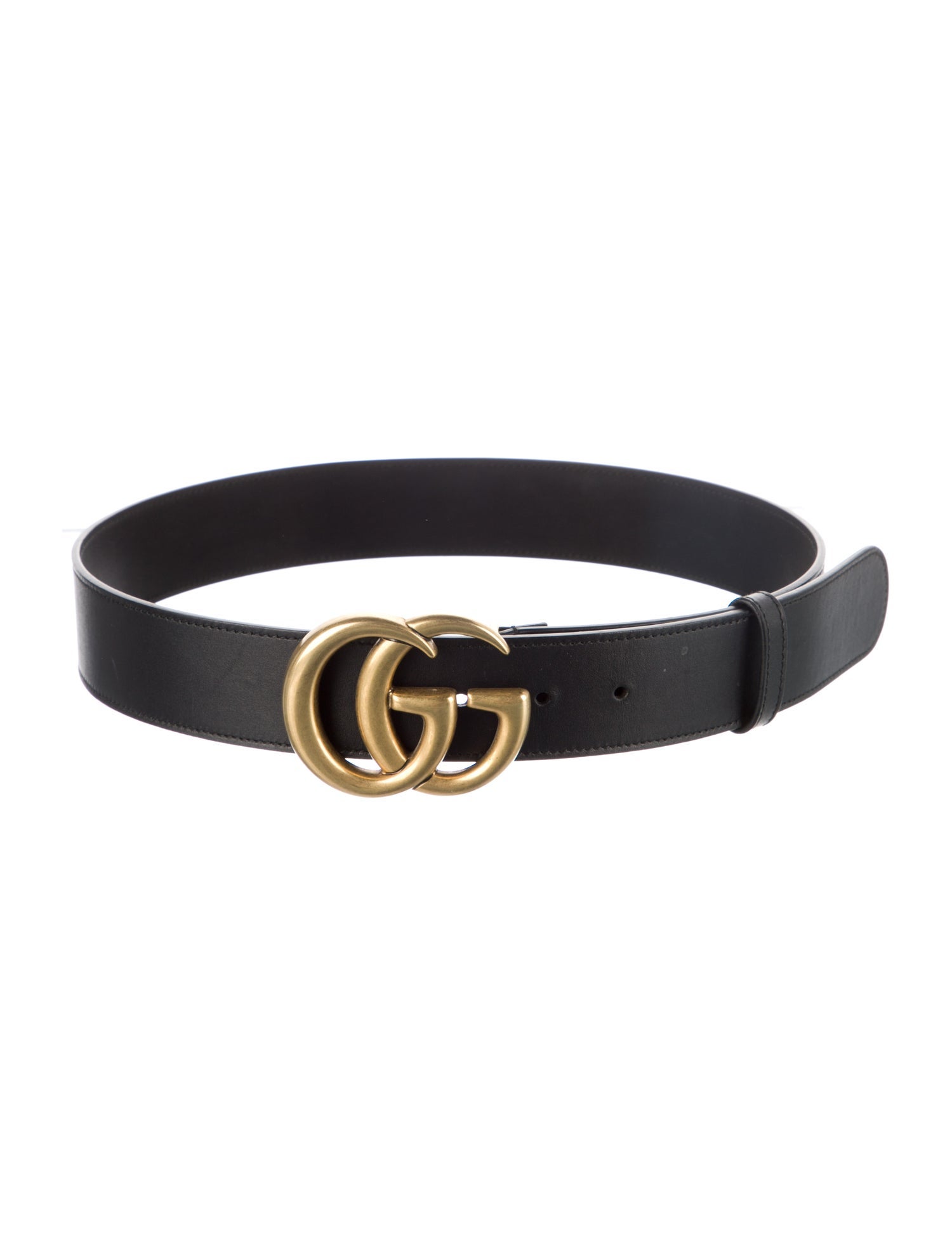 Gucci Double G Logo Leather Belt
