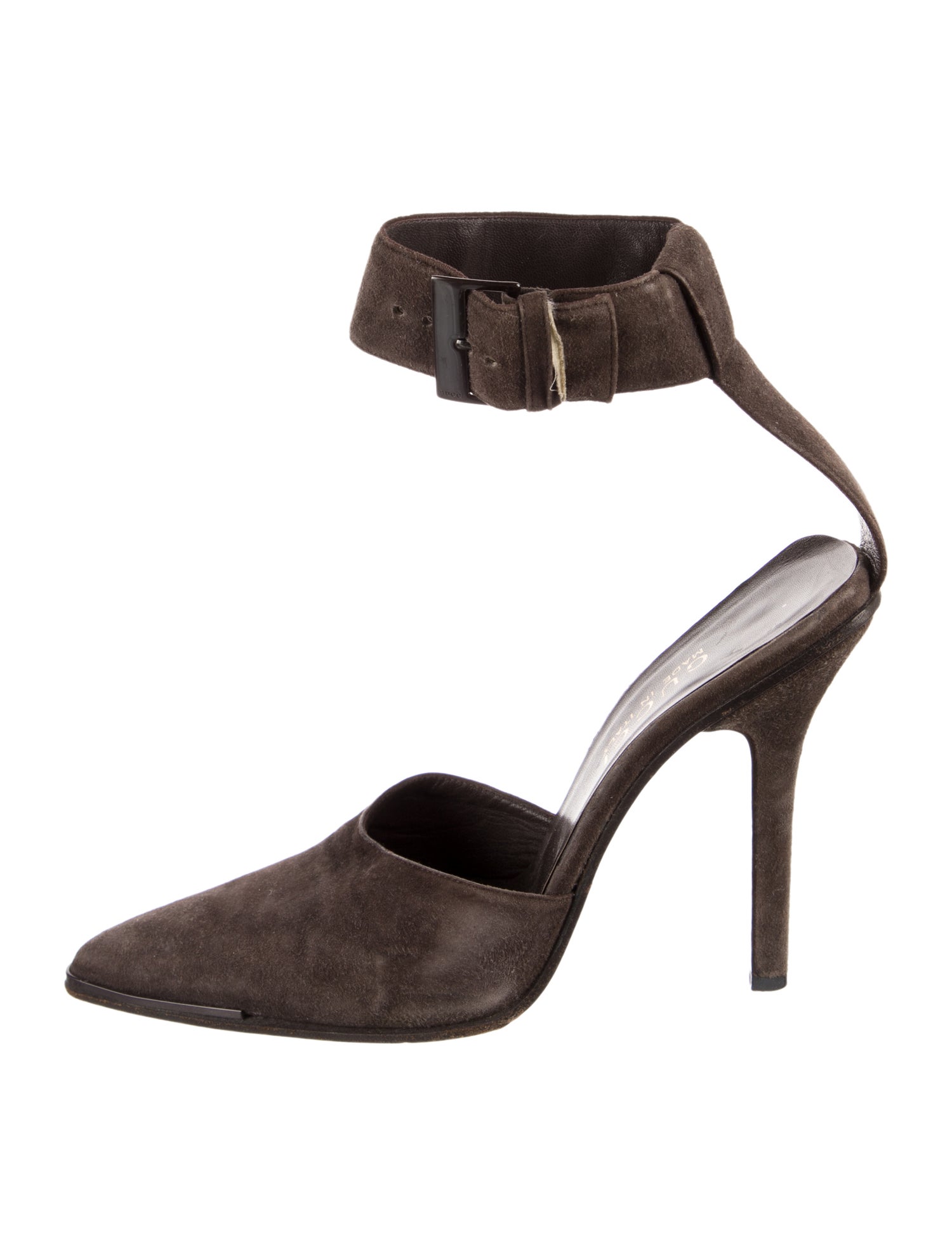 Gucci Vintage Suede D'Orsay Pumps