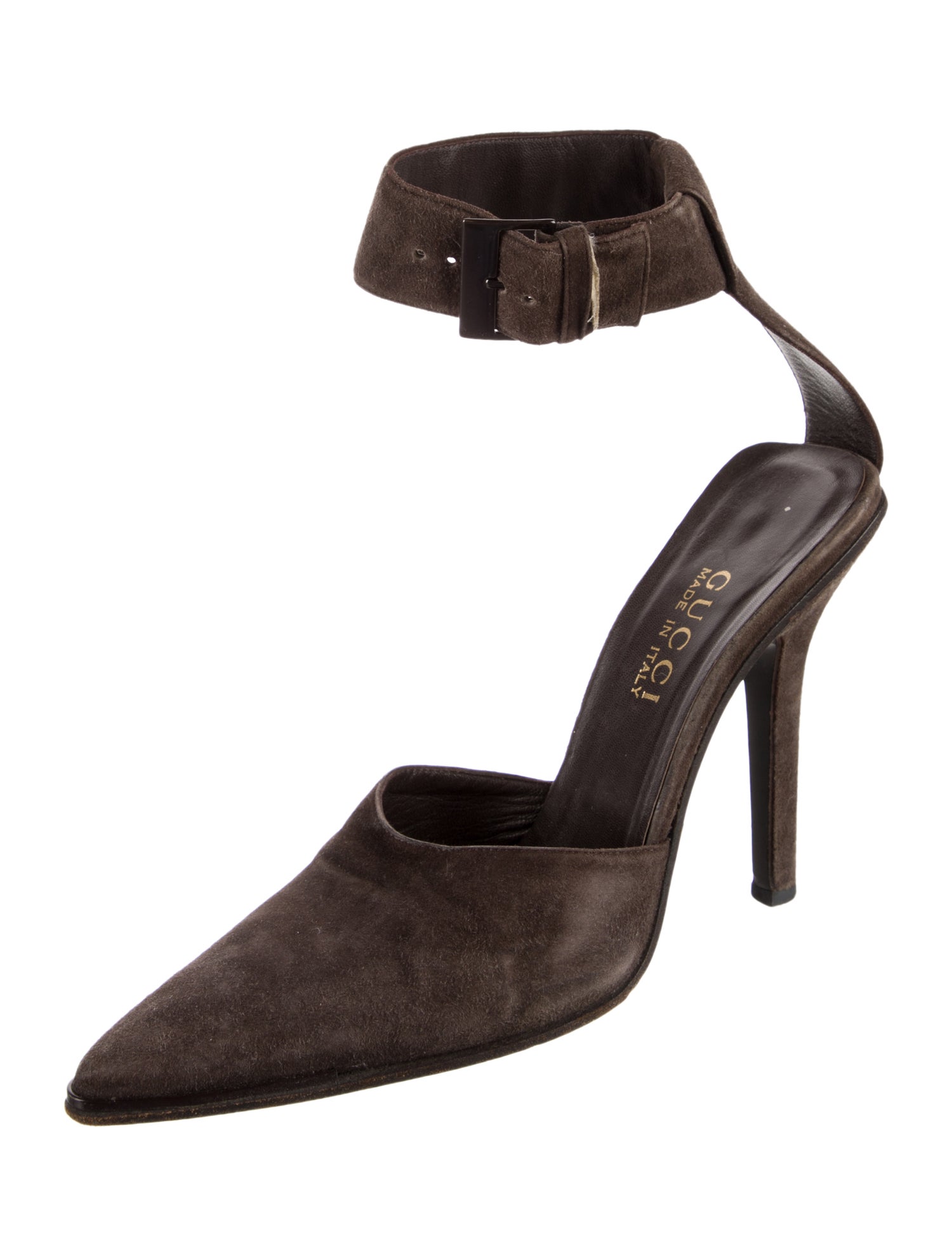 Gucci Vintage Suede D'Orsay Pumps