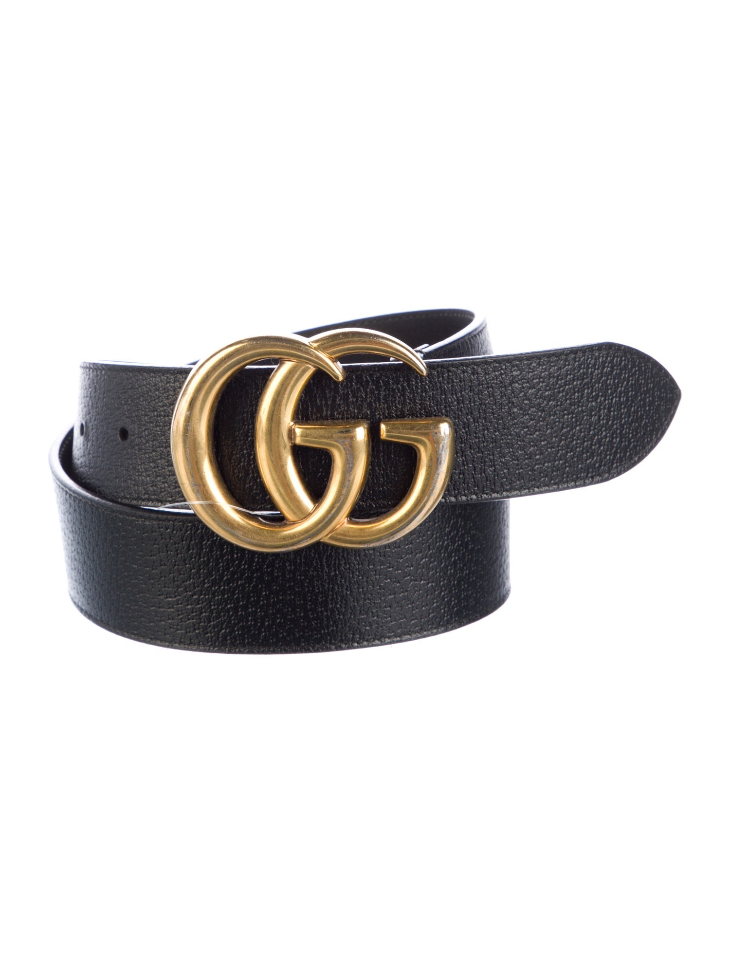 Gucci Double G Logo Leather Belt