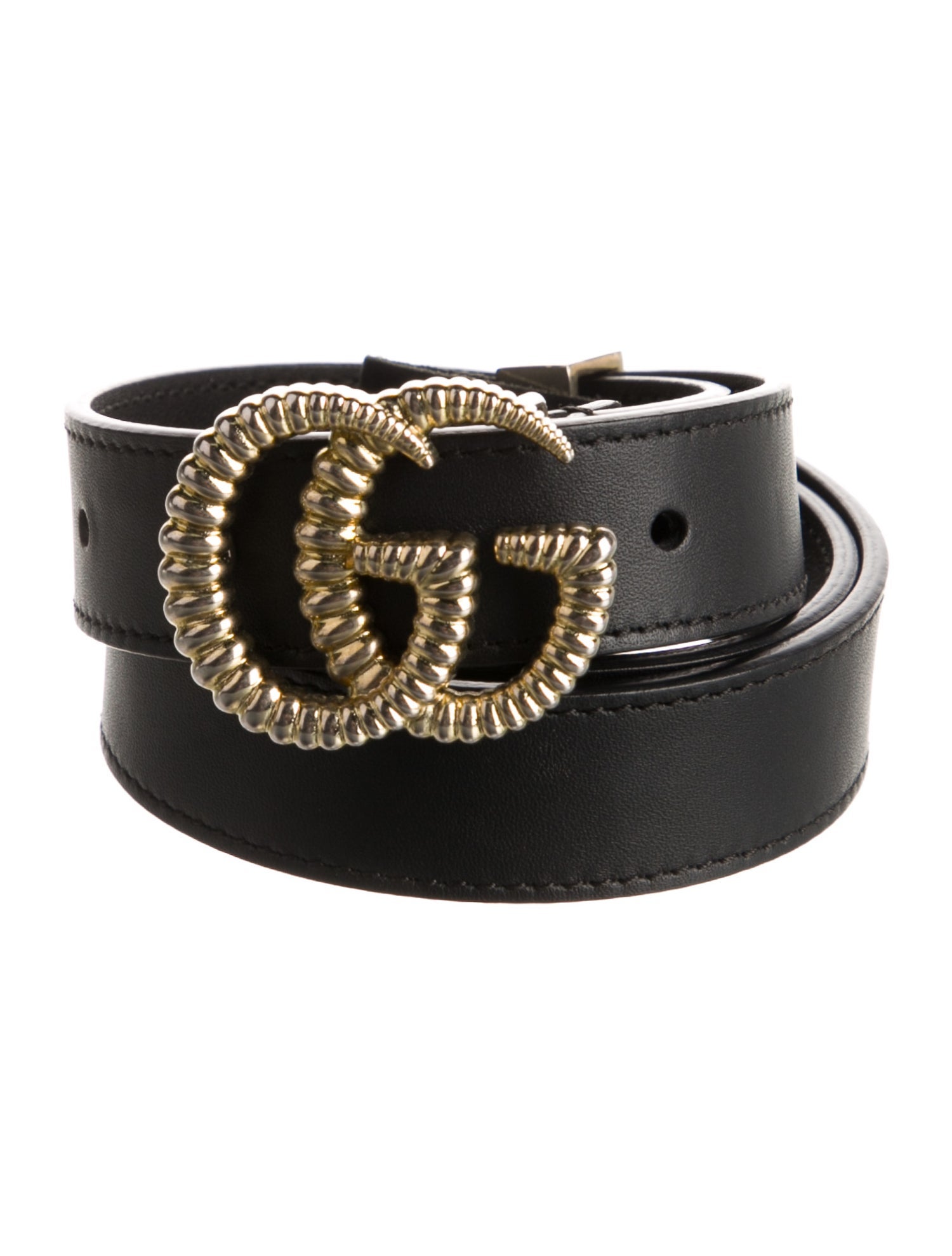 Gucci Double G Logo Skinny Belt
