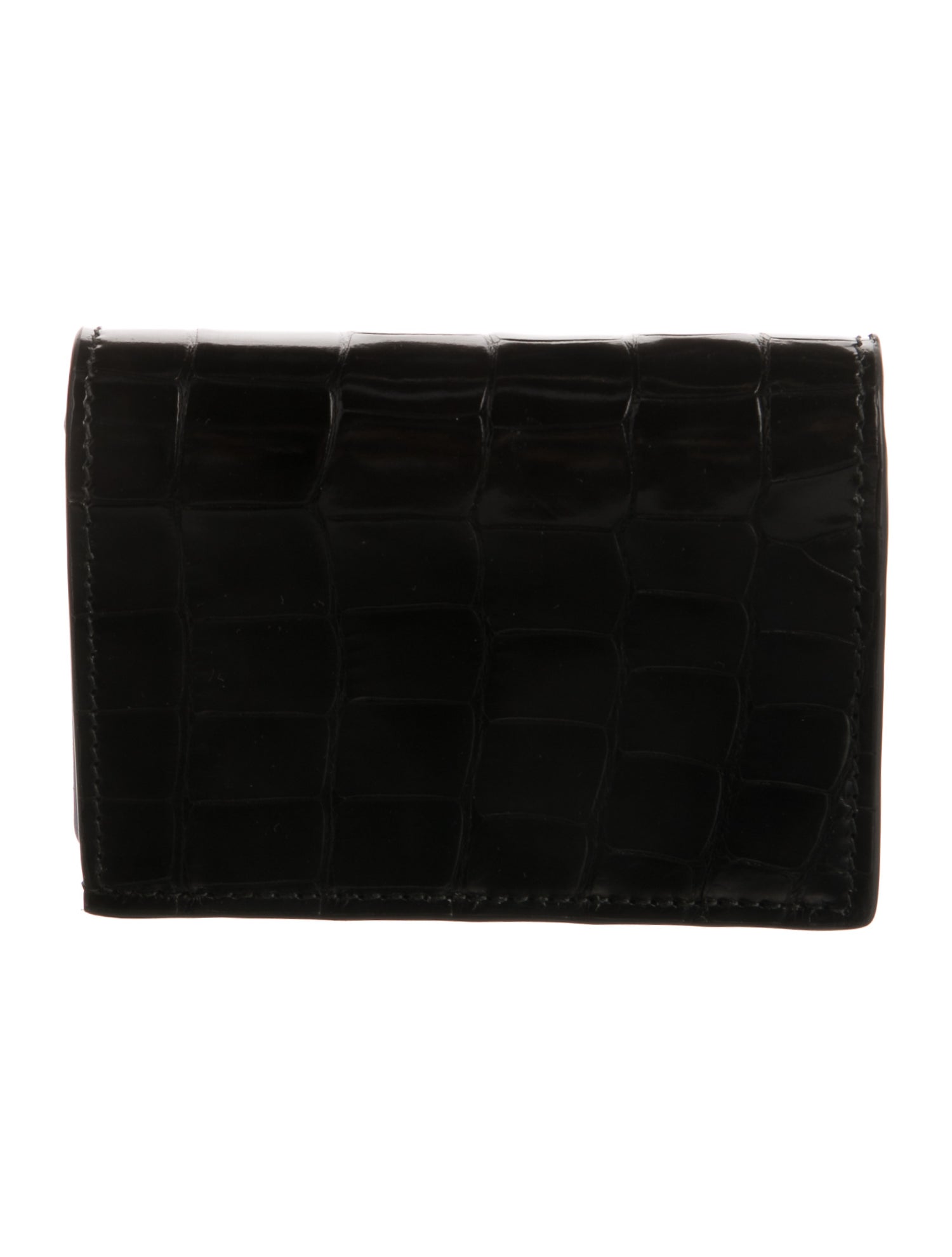 Gucci Double G Logo Crocodile Compact Wallet w/ Tags