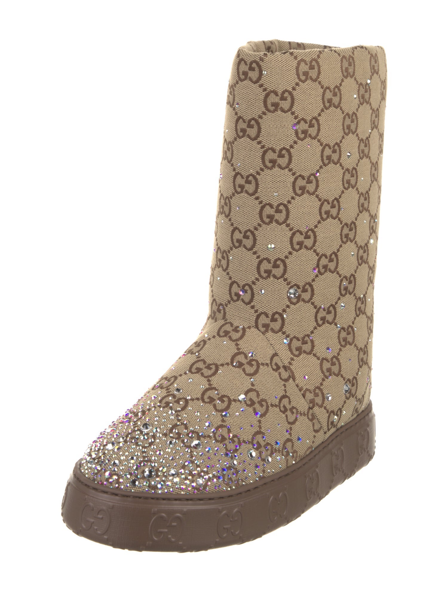 Gucci Canvas Printed Boots w/ Tags