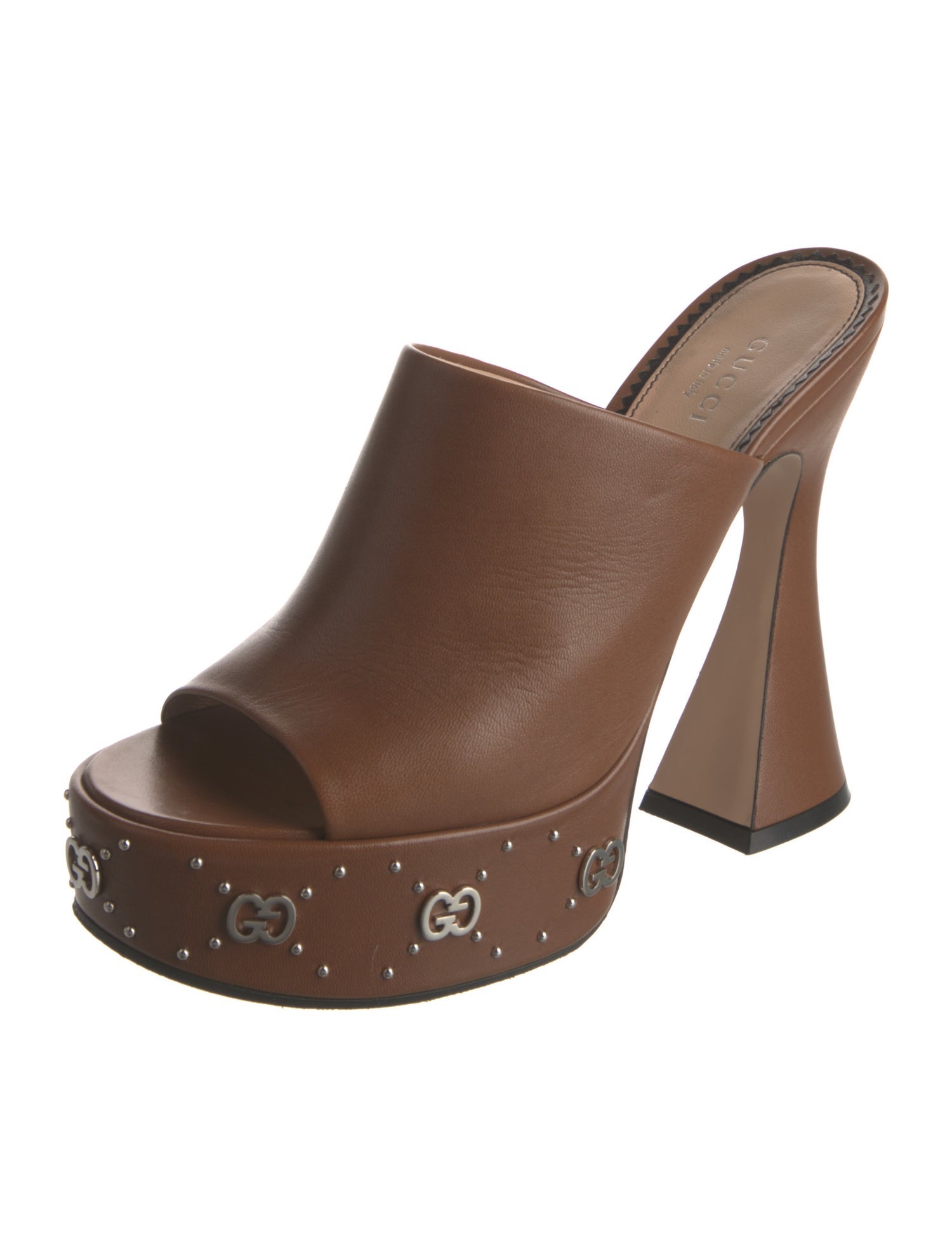 Gucci 1955 Horsebit Accent Leather Slides