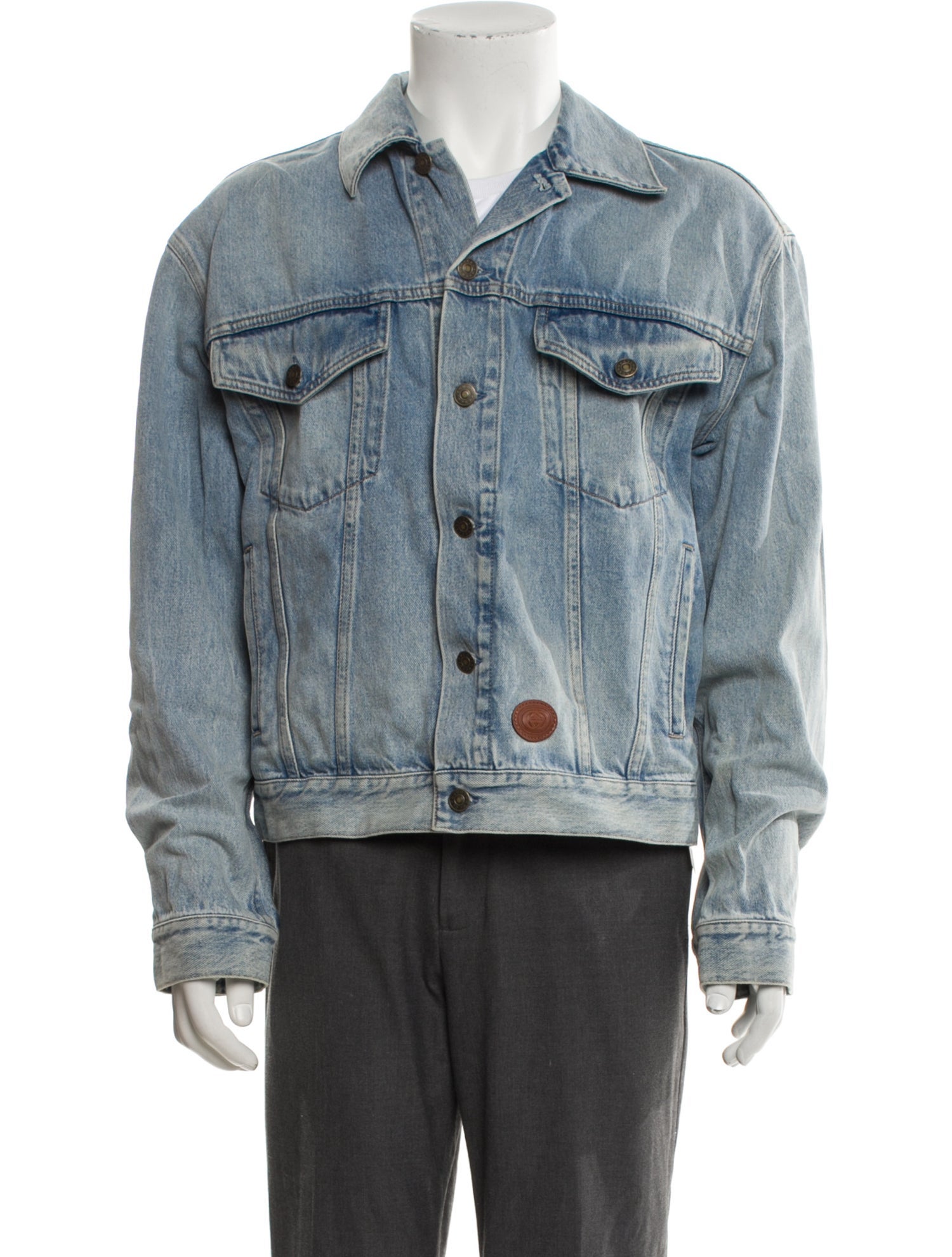 Gucci 2021 Interlocking G Logo Denim Jacket