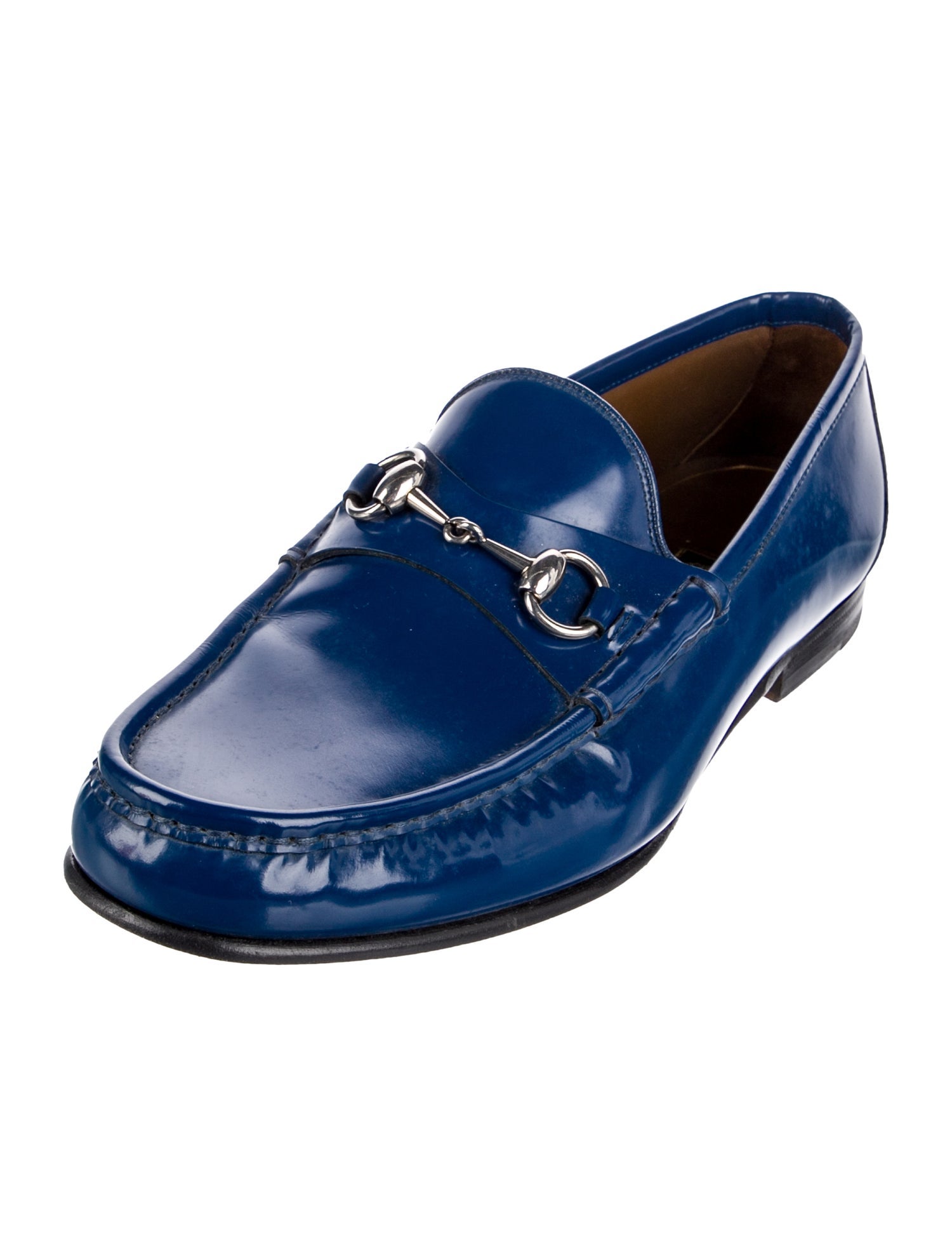 Gucci Horsebit Accent Patent Leather Loafers