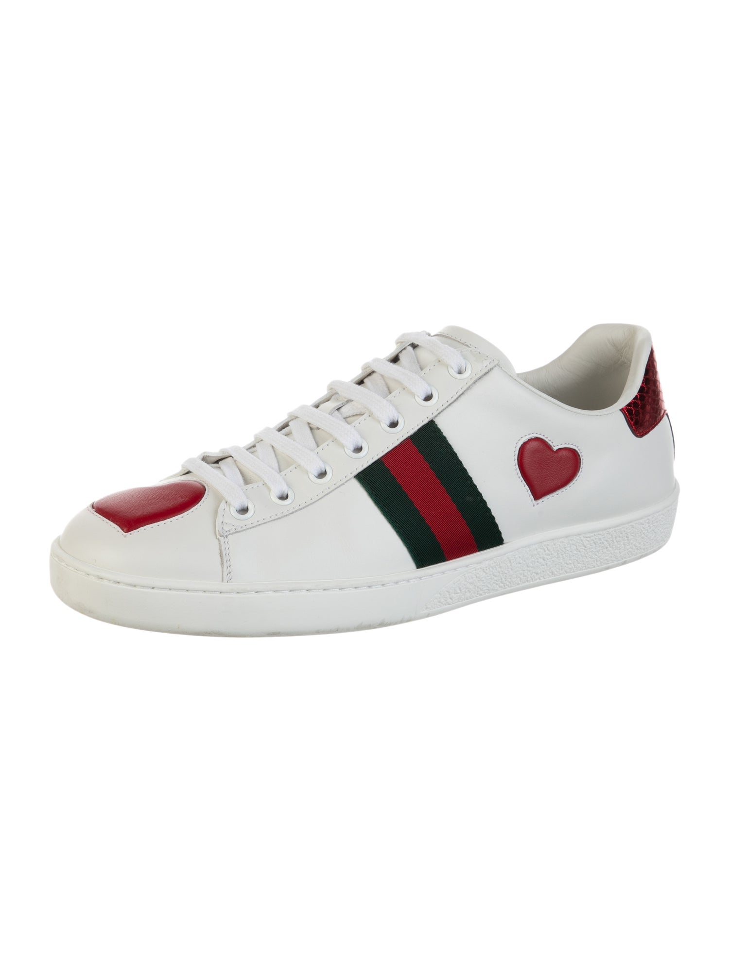 Gucci Web Accent Leather Sneakers