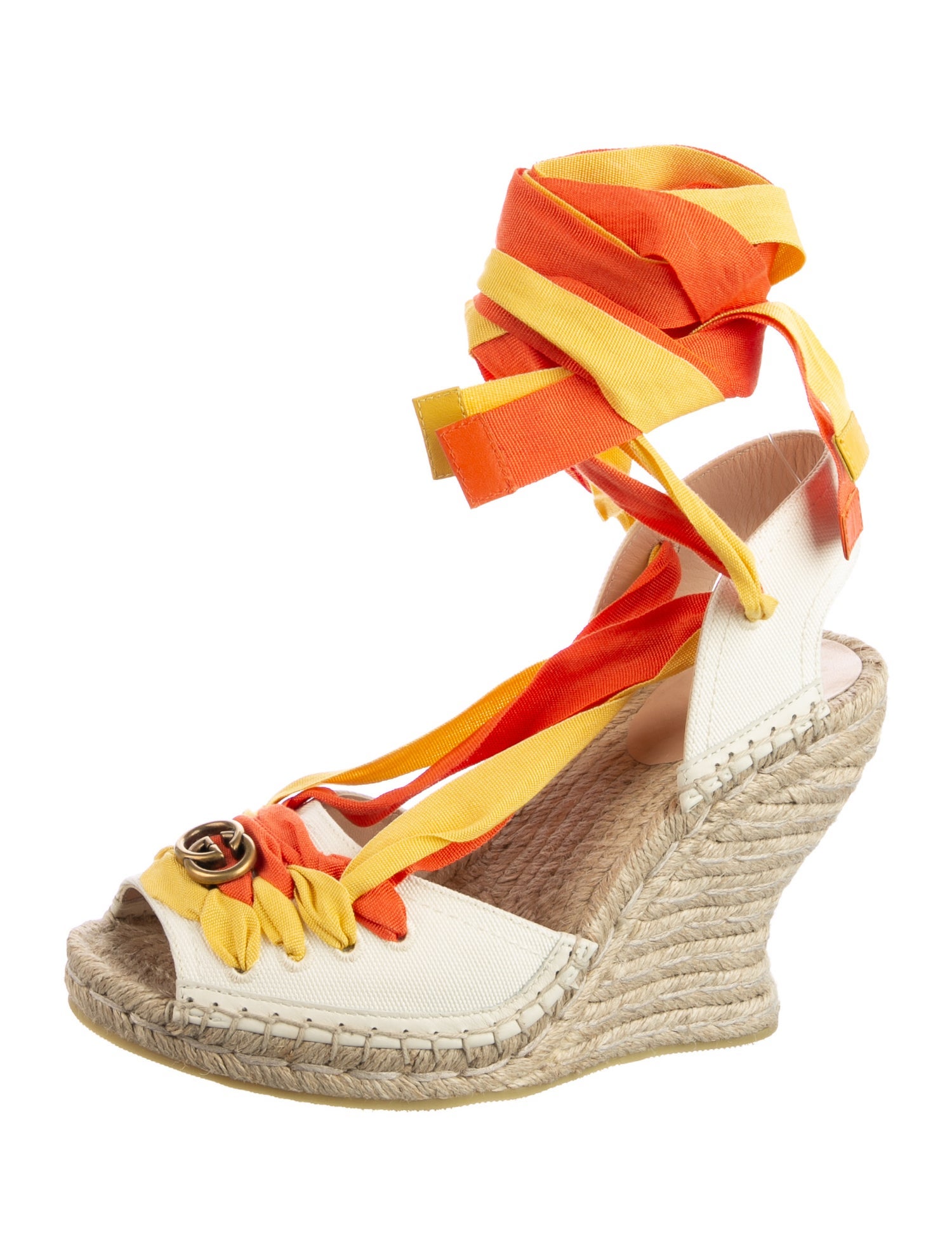 Gucci Canvas Slingback Pumps