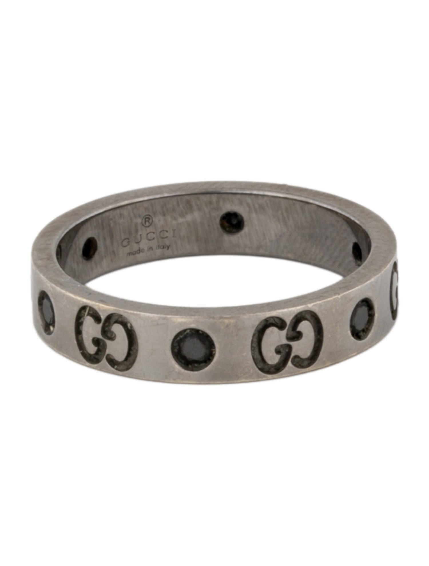 Gucci 18K Black Diamond Icon Thin Band