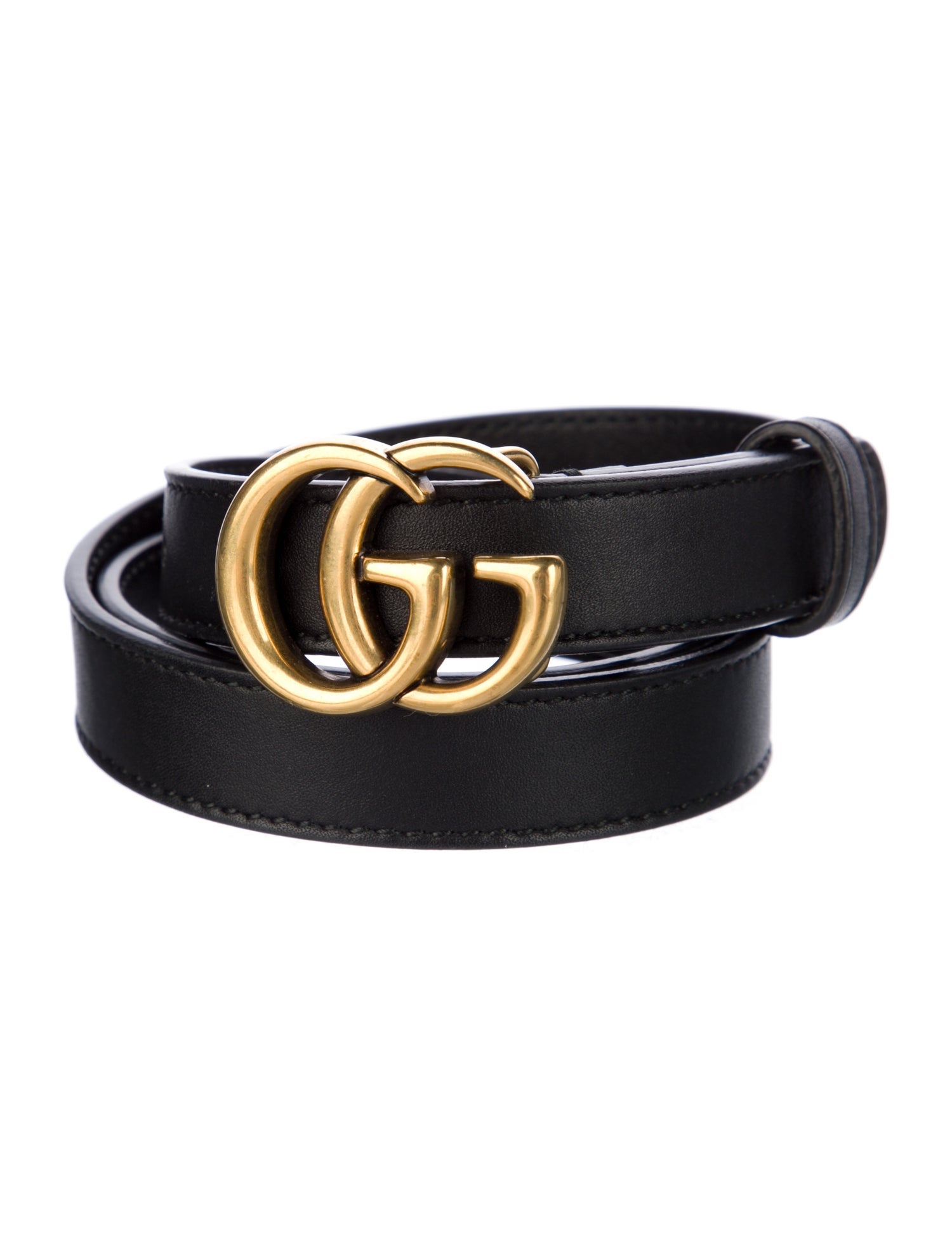 Gucci Double G Logo Skinny Belt