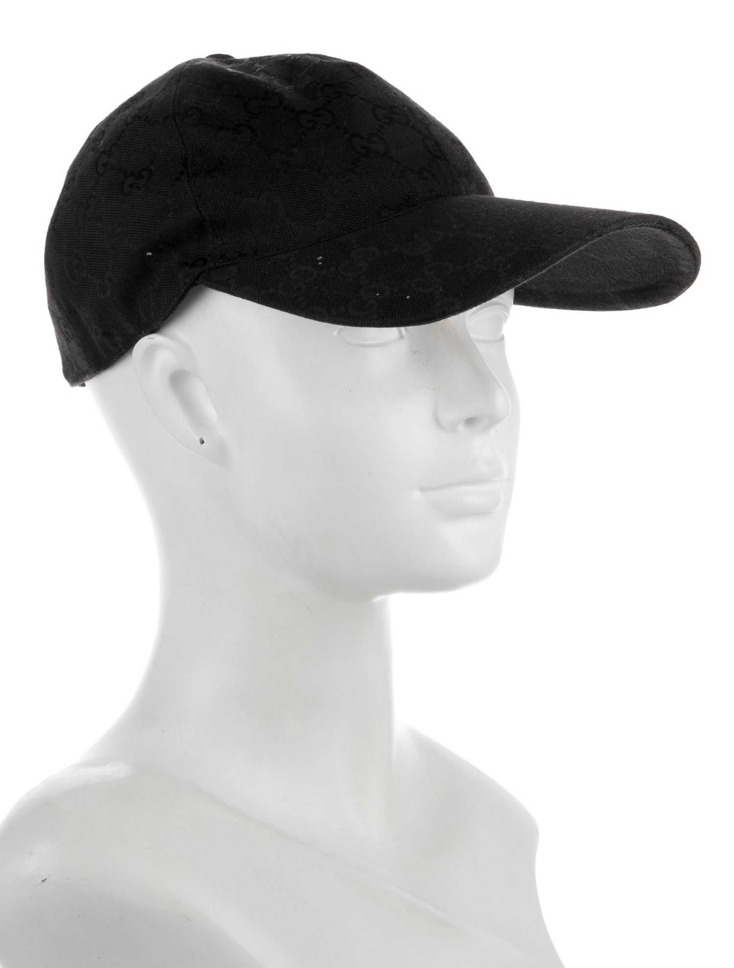 Gucci Black Cotton-Blend GG Pattern Print Baseball Cap