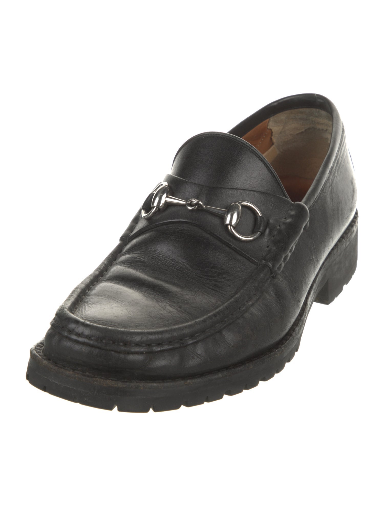 Gucci Horsebit Accent Leather Dress Loafers