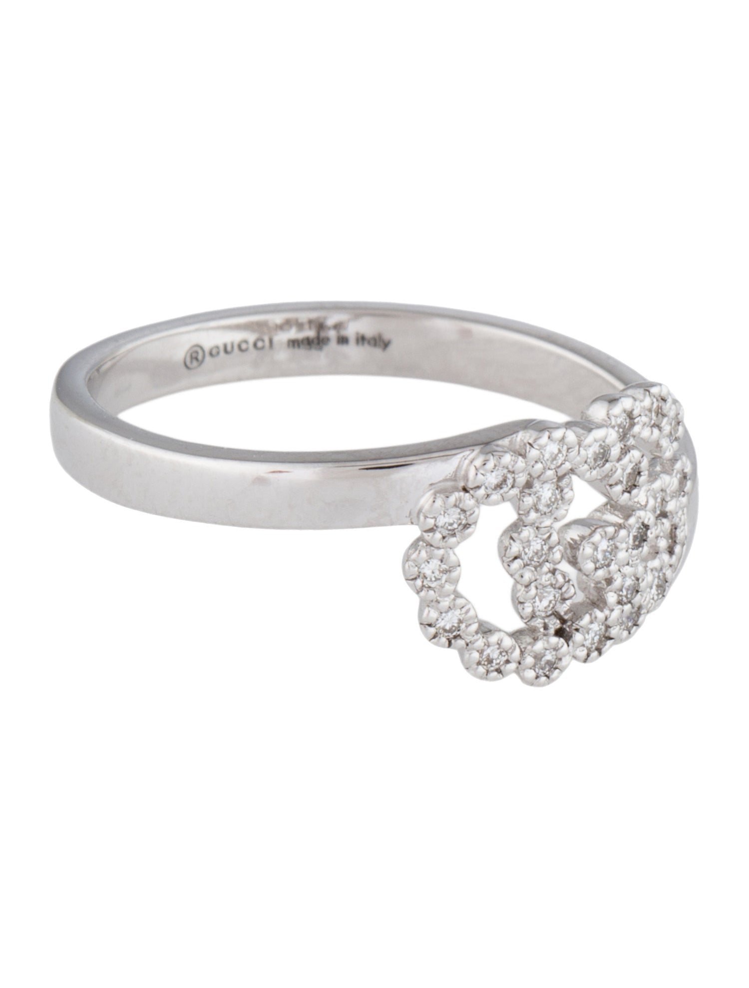 Gucci 18K Diamond Running G Cocktail Ring