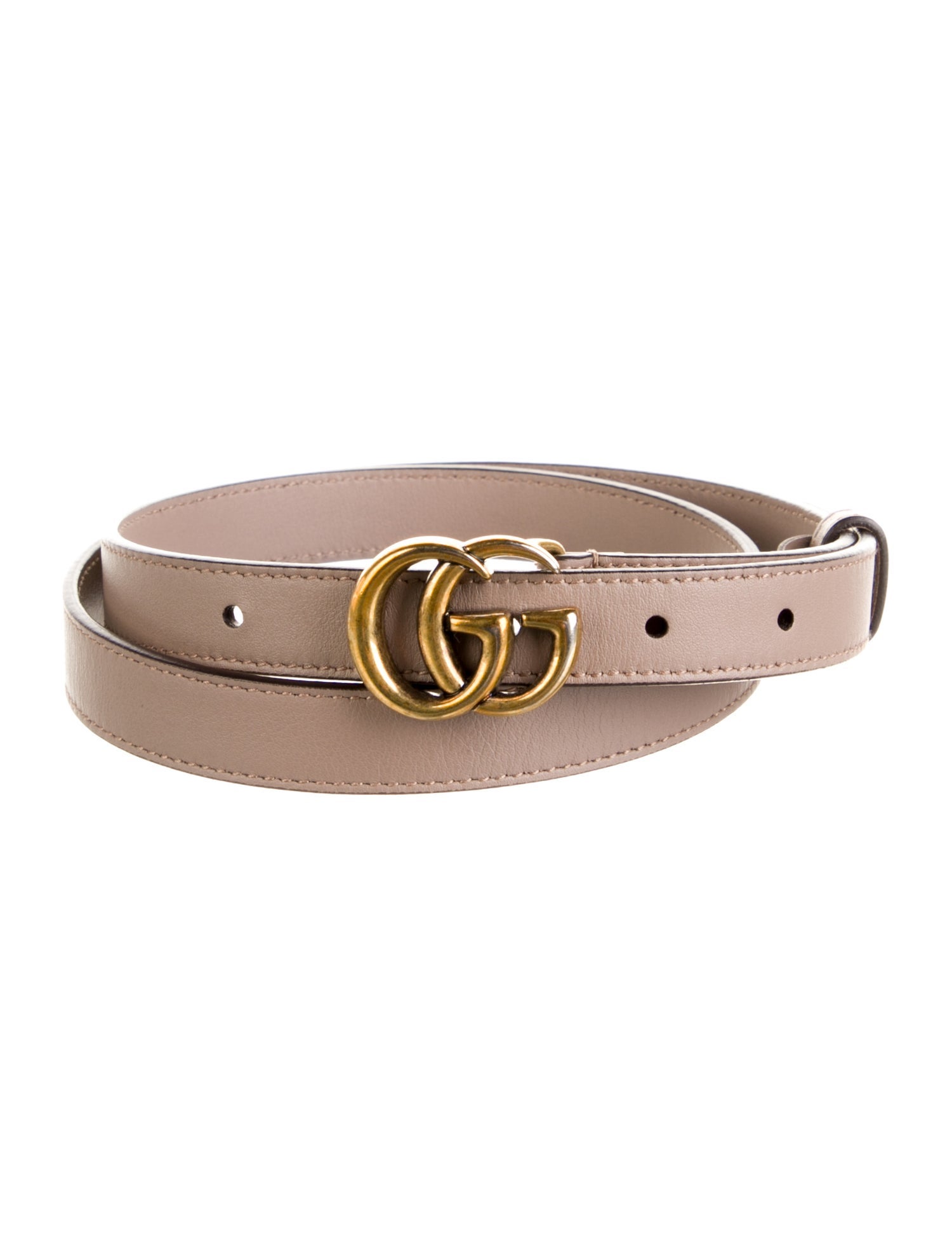 Gucci Double G Logo Skinny Belt