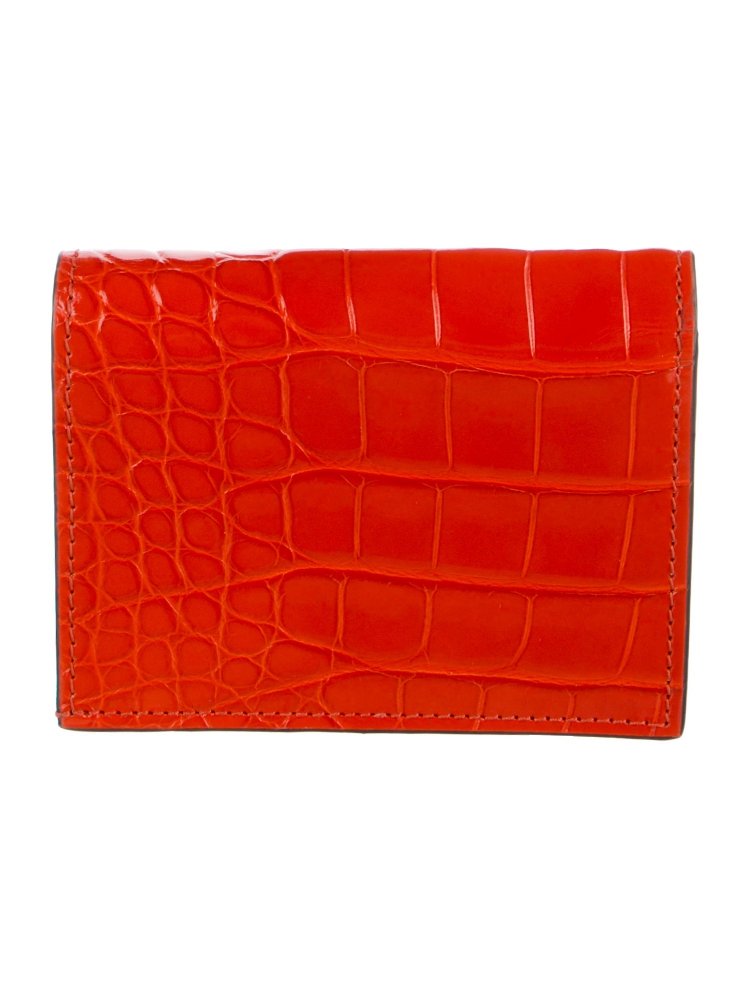 Gucci Horsebit Accent Crocodile Compact Wallet