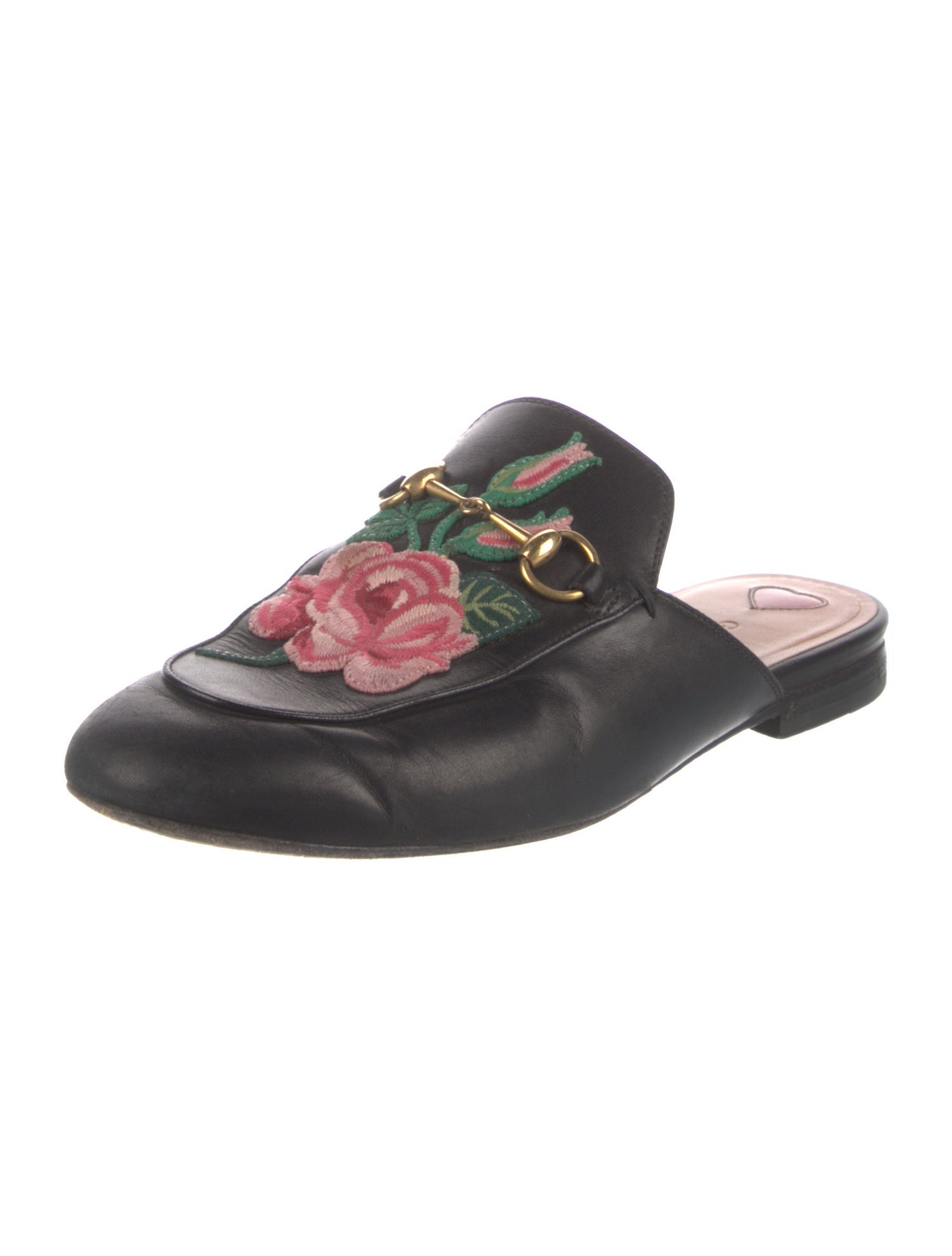 Gucci Leather Floral Print Mules