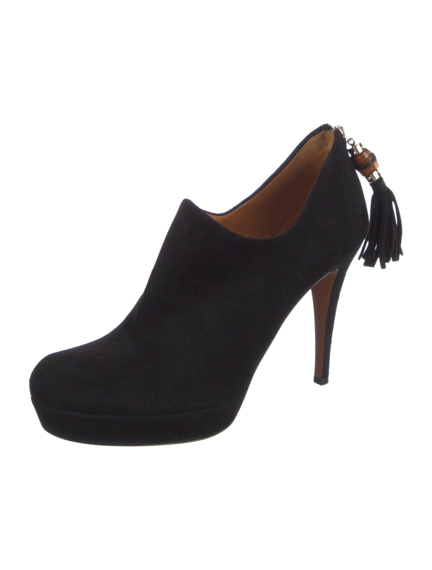 Gucci Bamboo Accent Suede Pumps