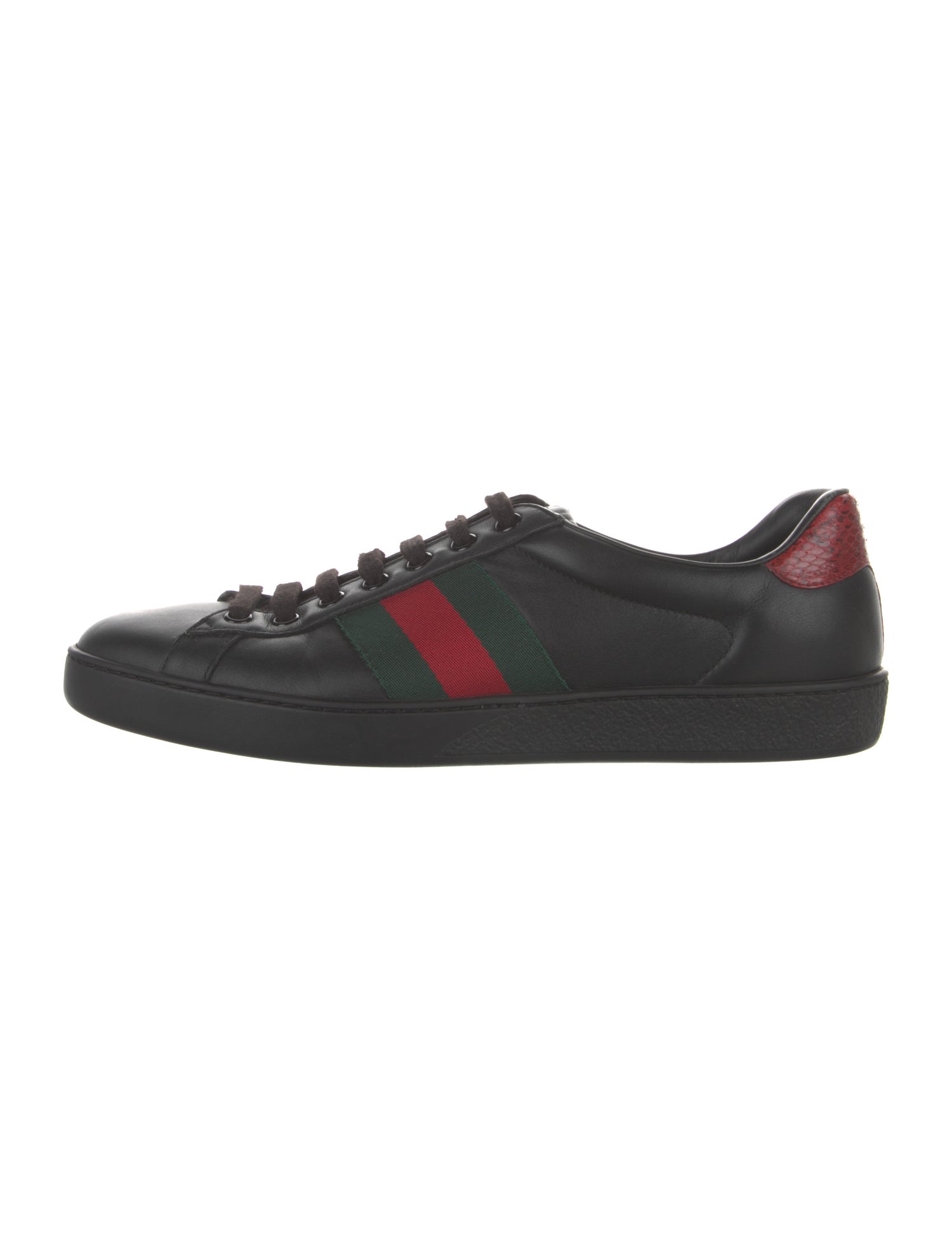 Gucci Web Accent Leather Sneakers
