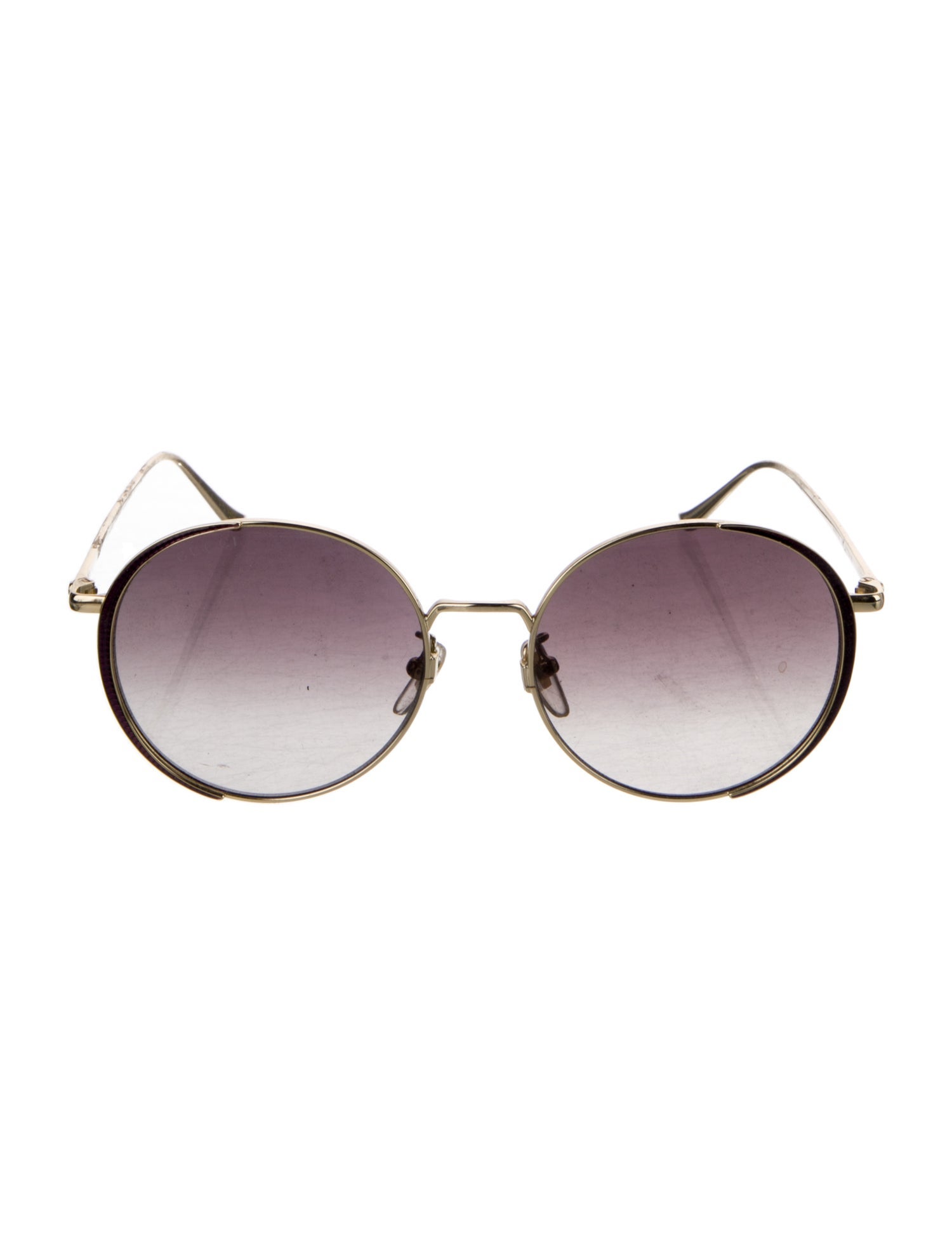 Gucci Web Accent Round Sunglasses