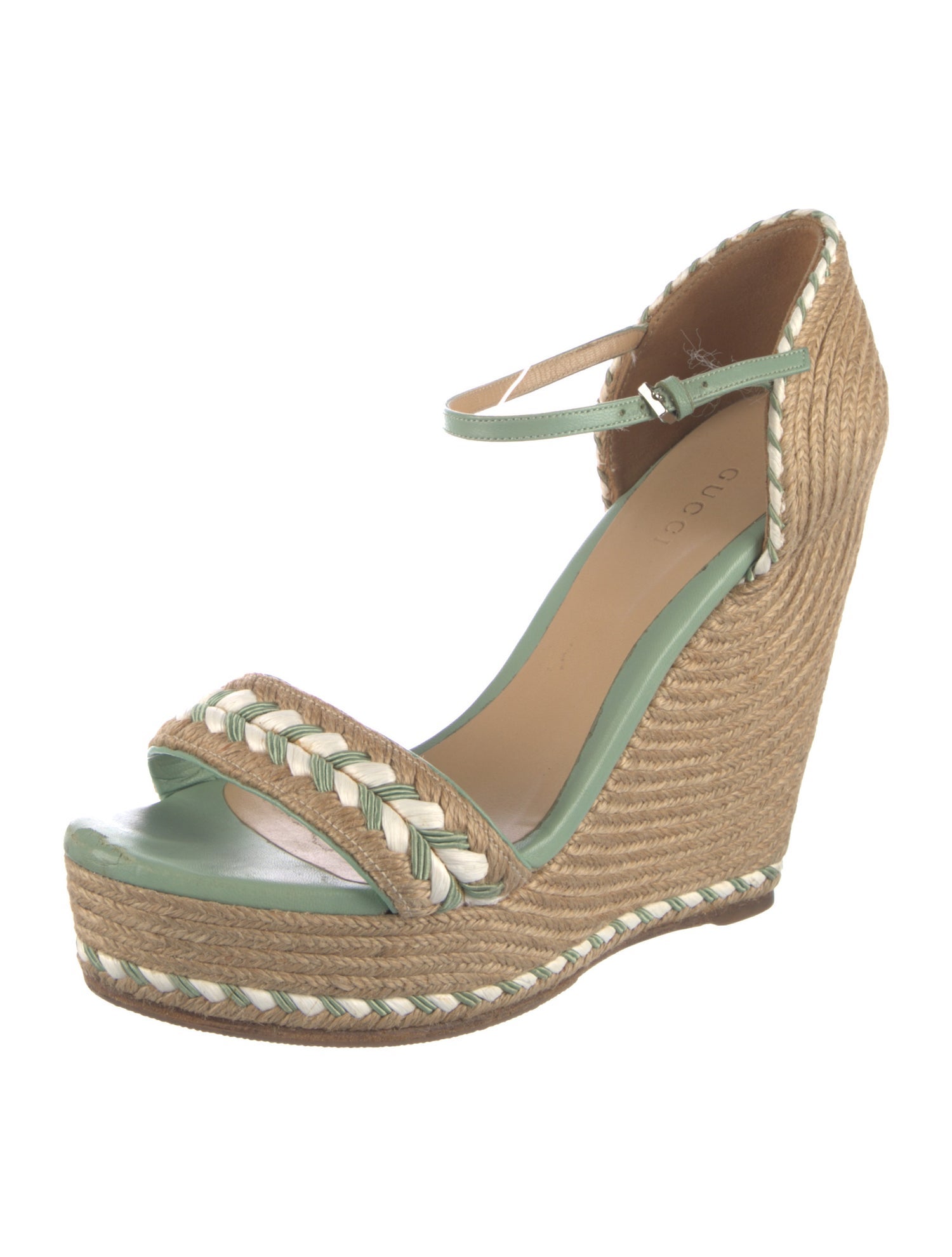 Gucci Jute Colorblock Pattern Espadrilles