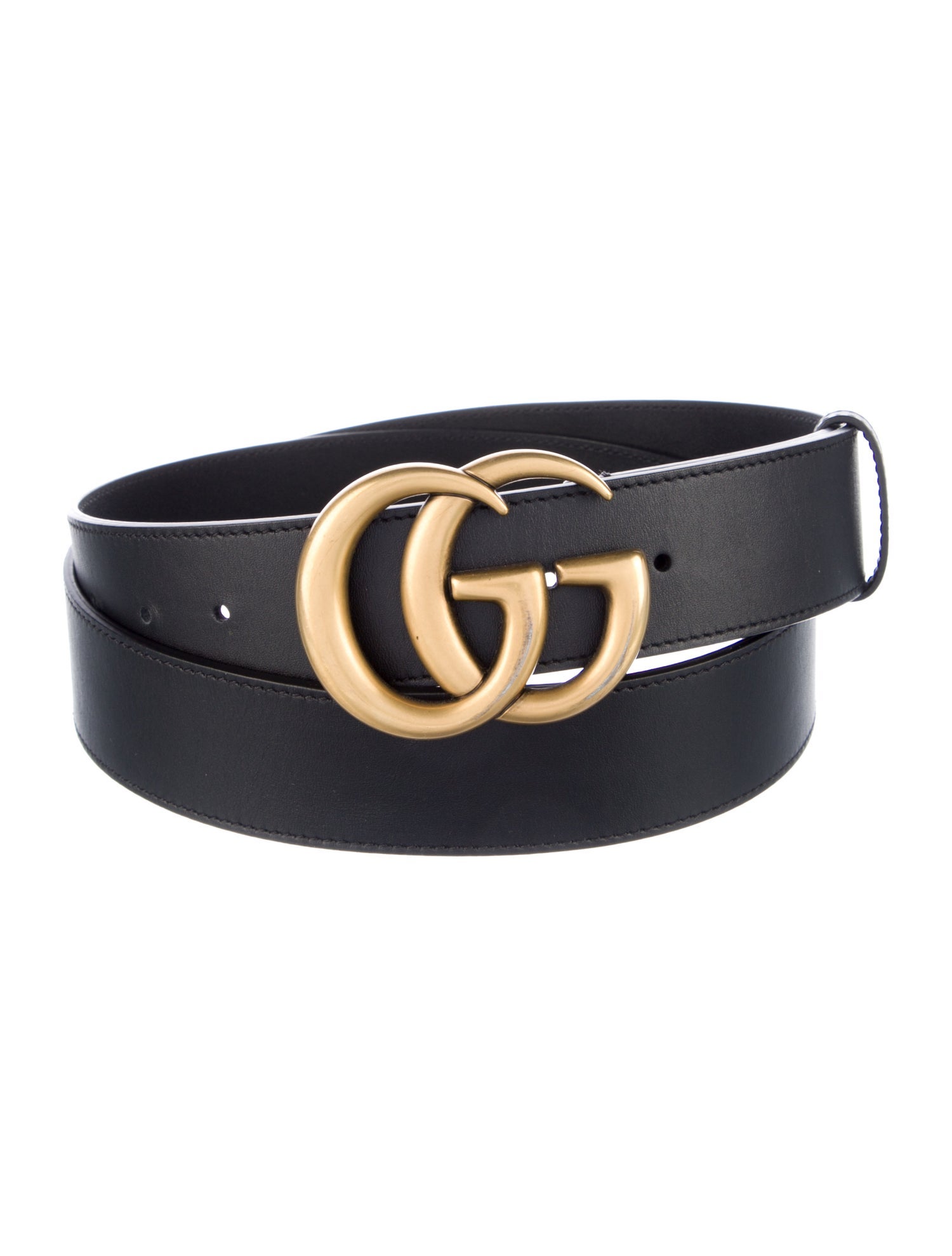 Gucci Double G Logo Leather Belt