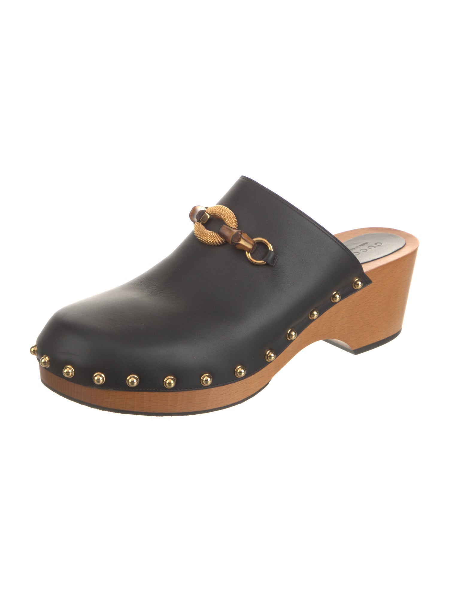 Gucci Bamboo Accent Leather Mules