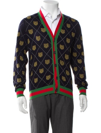 Gucci Web Accent Wool Cardigan