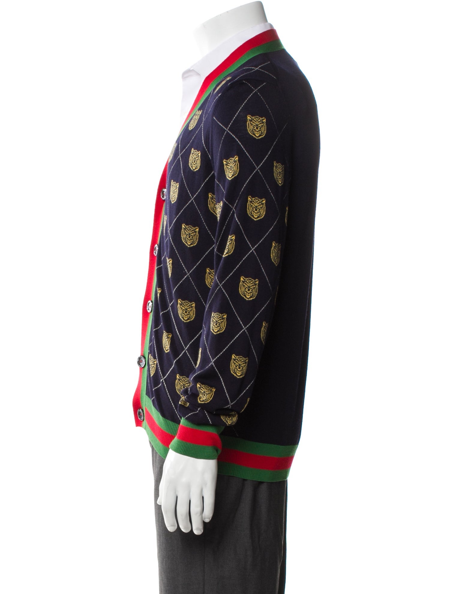 Gucci Web Accent Wool Cardigan