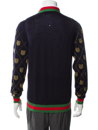 Gucci Web Accent Wool Cardigan
