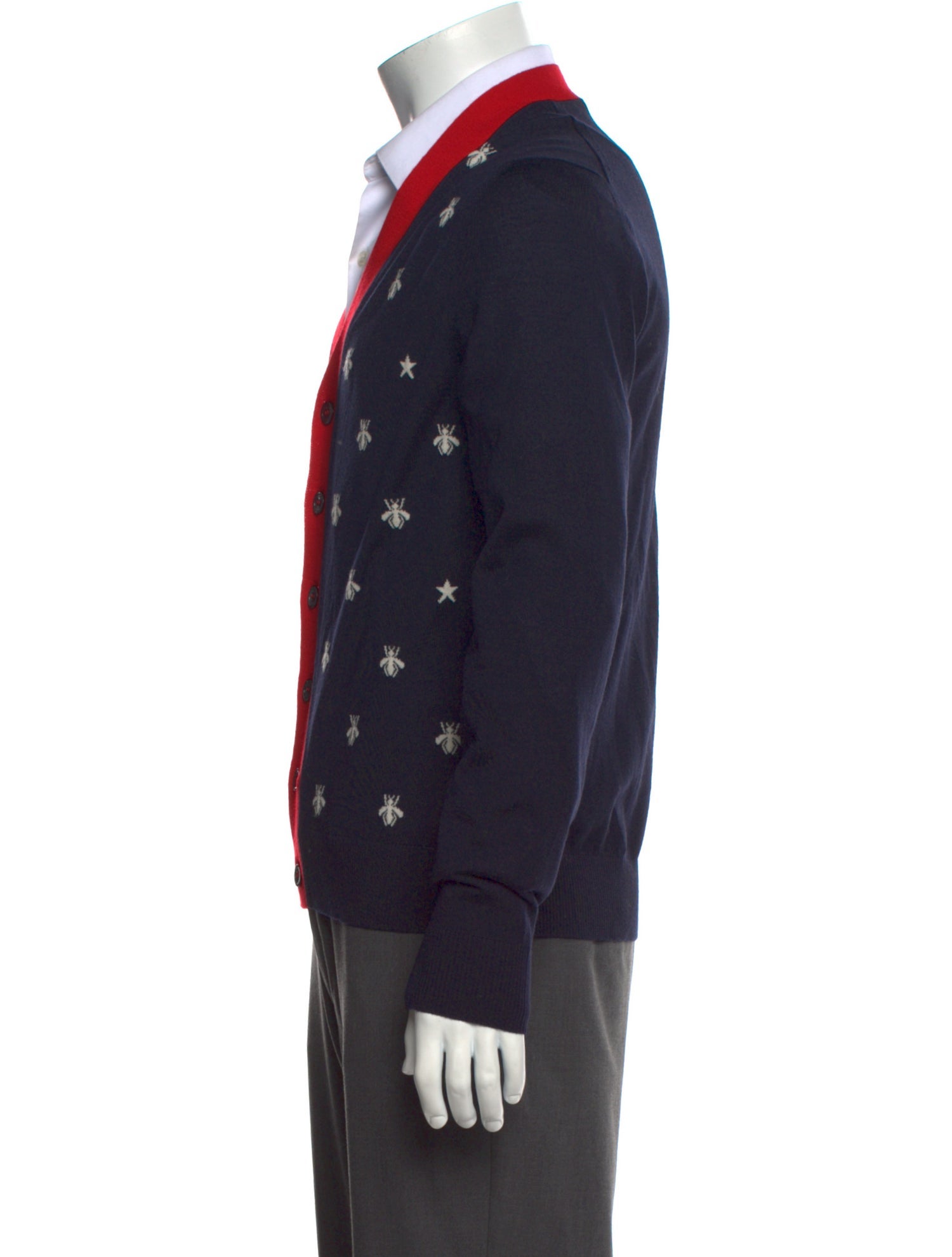 Gucci Bee Accent Wool Cardigan