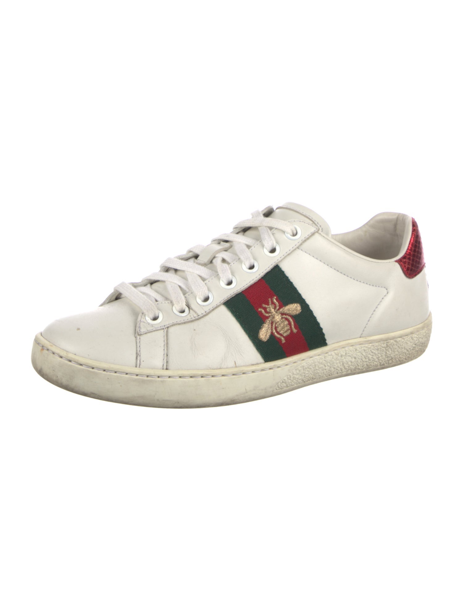 Gucci Web Accent Leather Sneakers