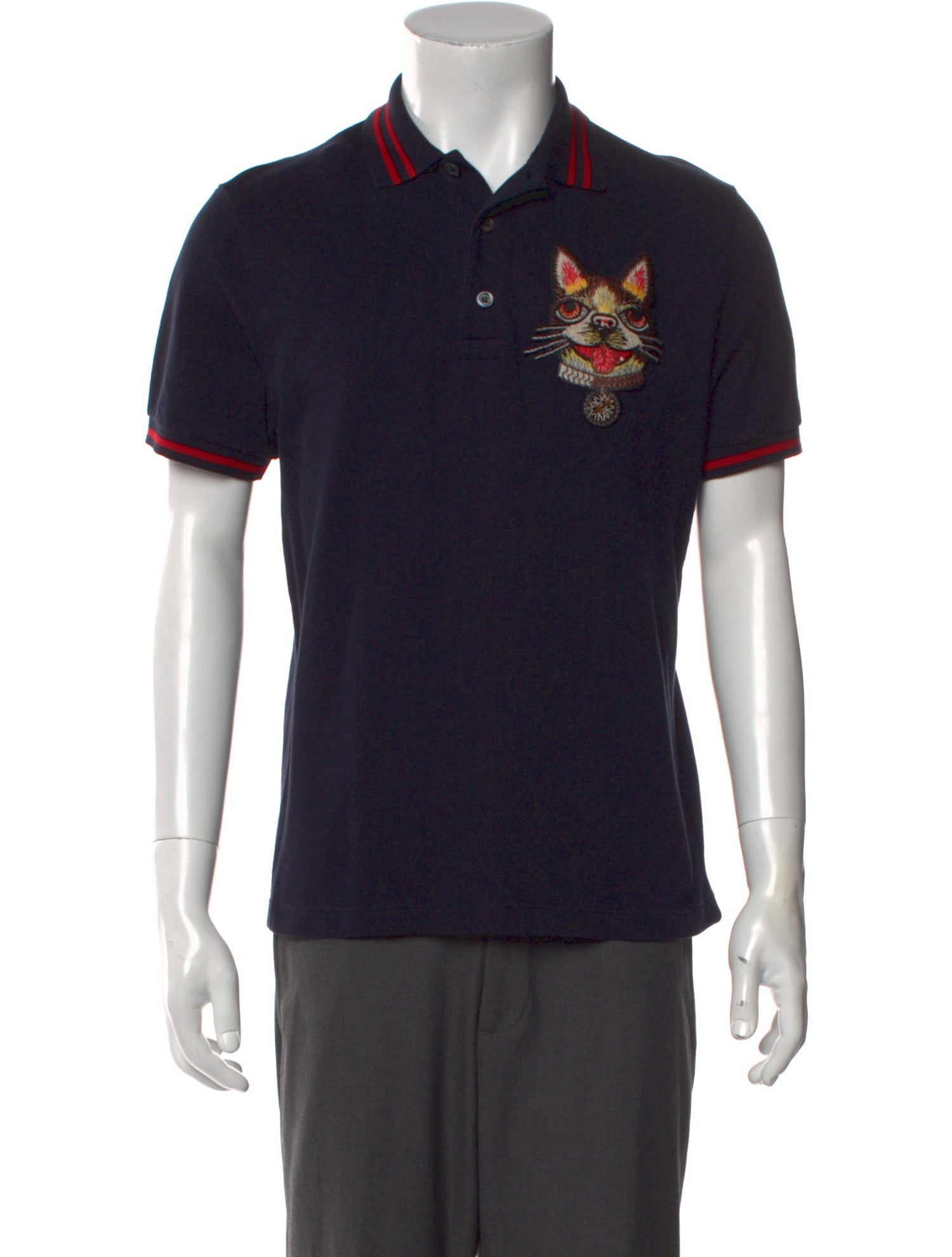 Gucci Graphic Print Crew Neck Polo Shirt