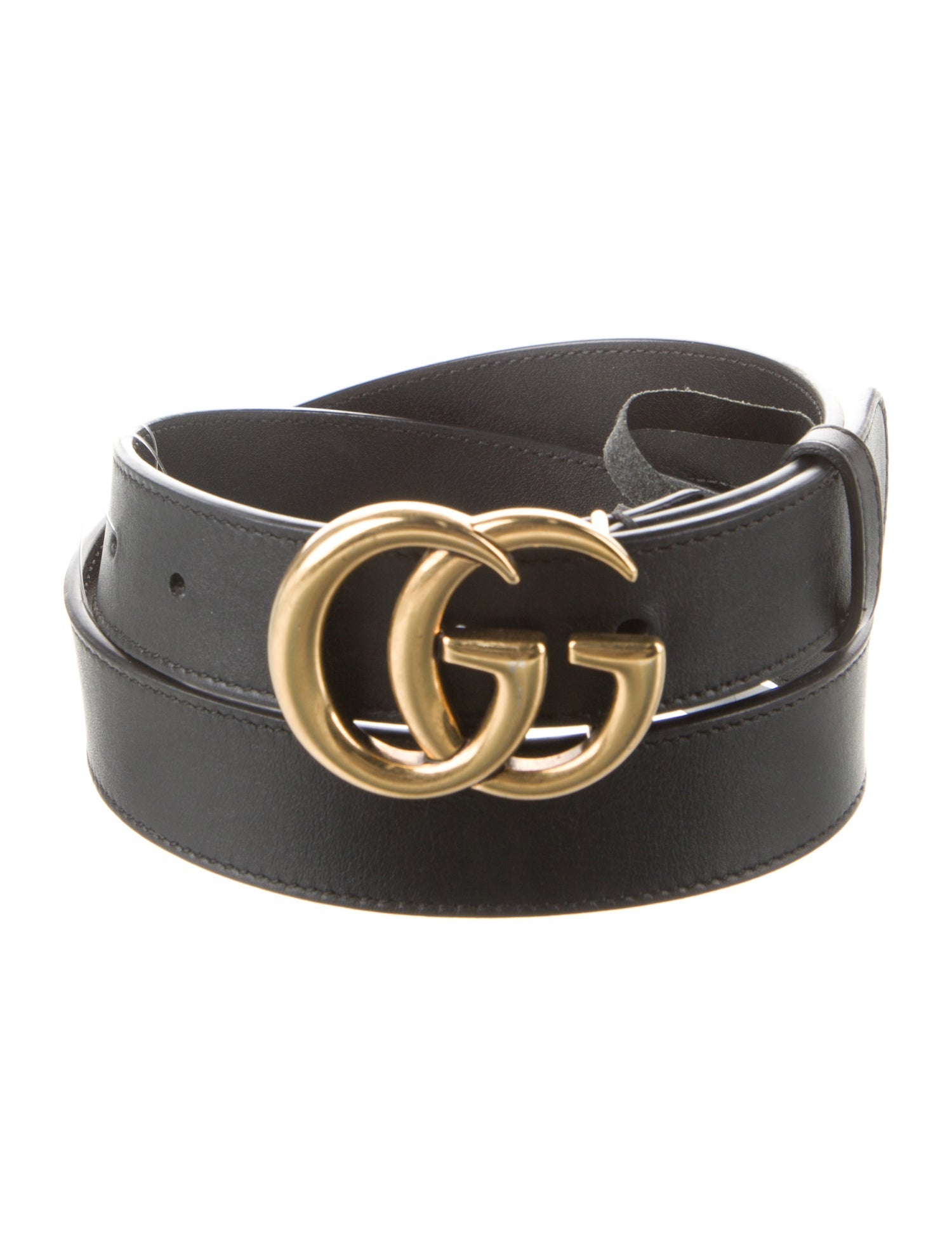 Gucci Double G Logo Leather Belt