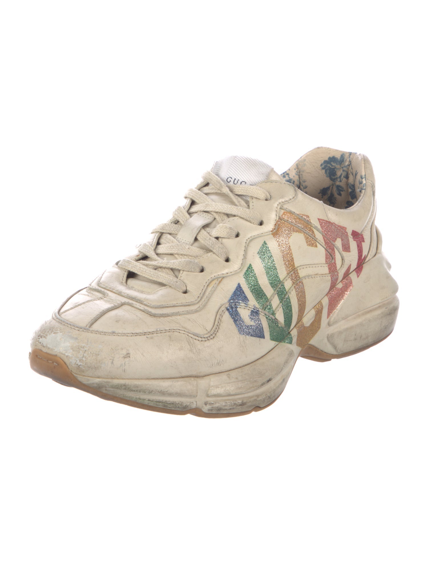 Gucci Leather Printed Chunky Sneakers