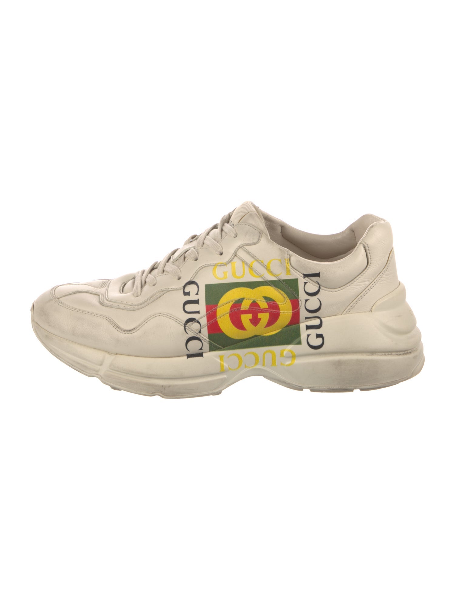 Gucci Web Accent Leather Sneakers