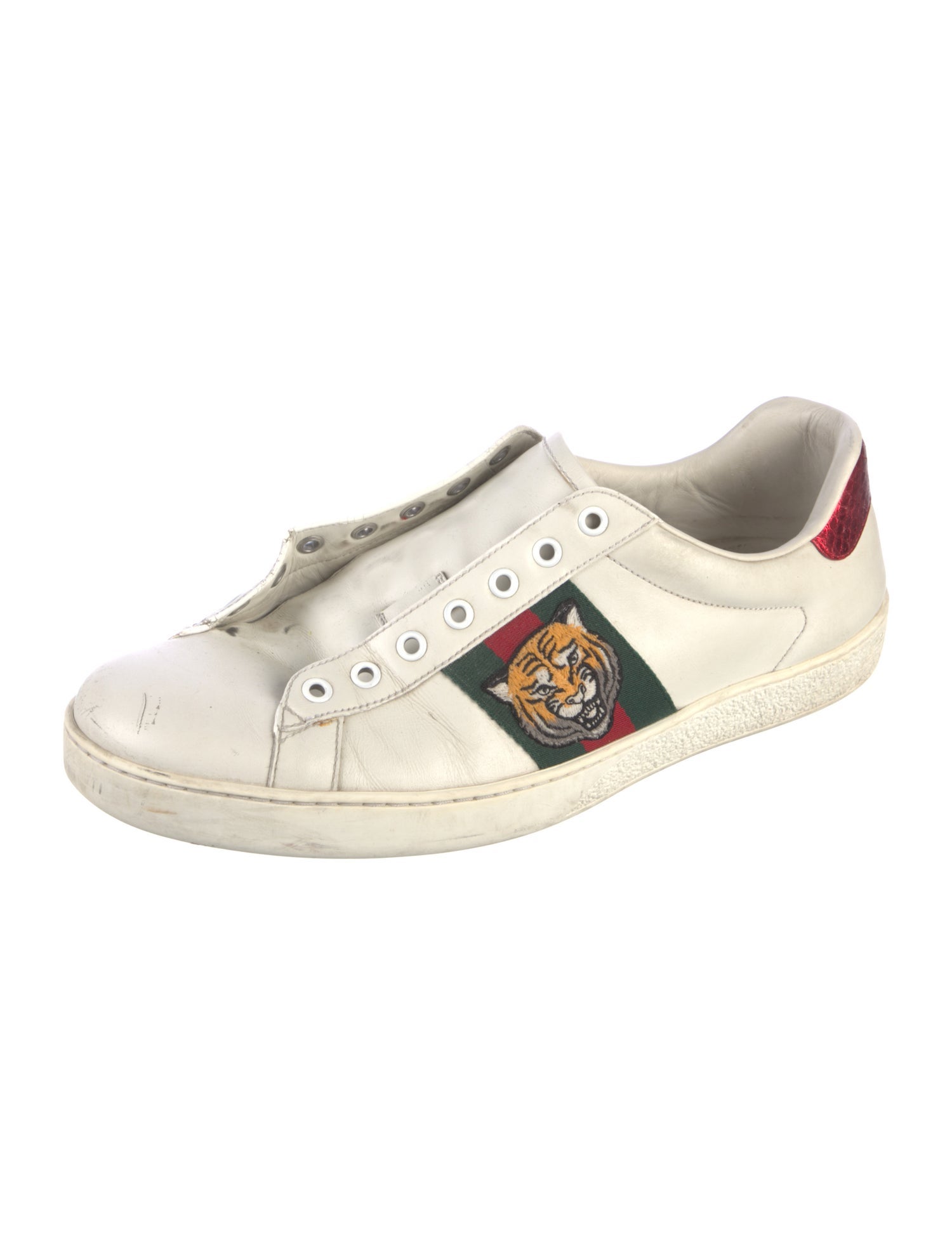 Gucci Web Accent Leather Sneakers