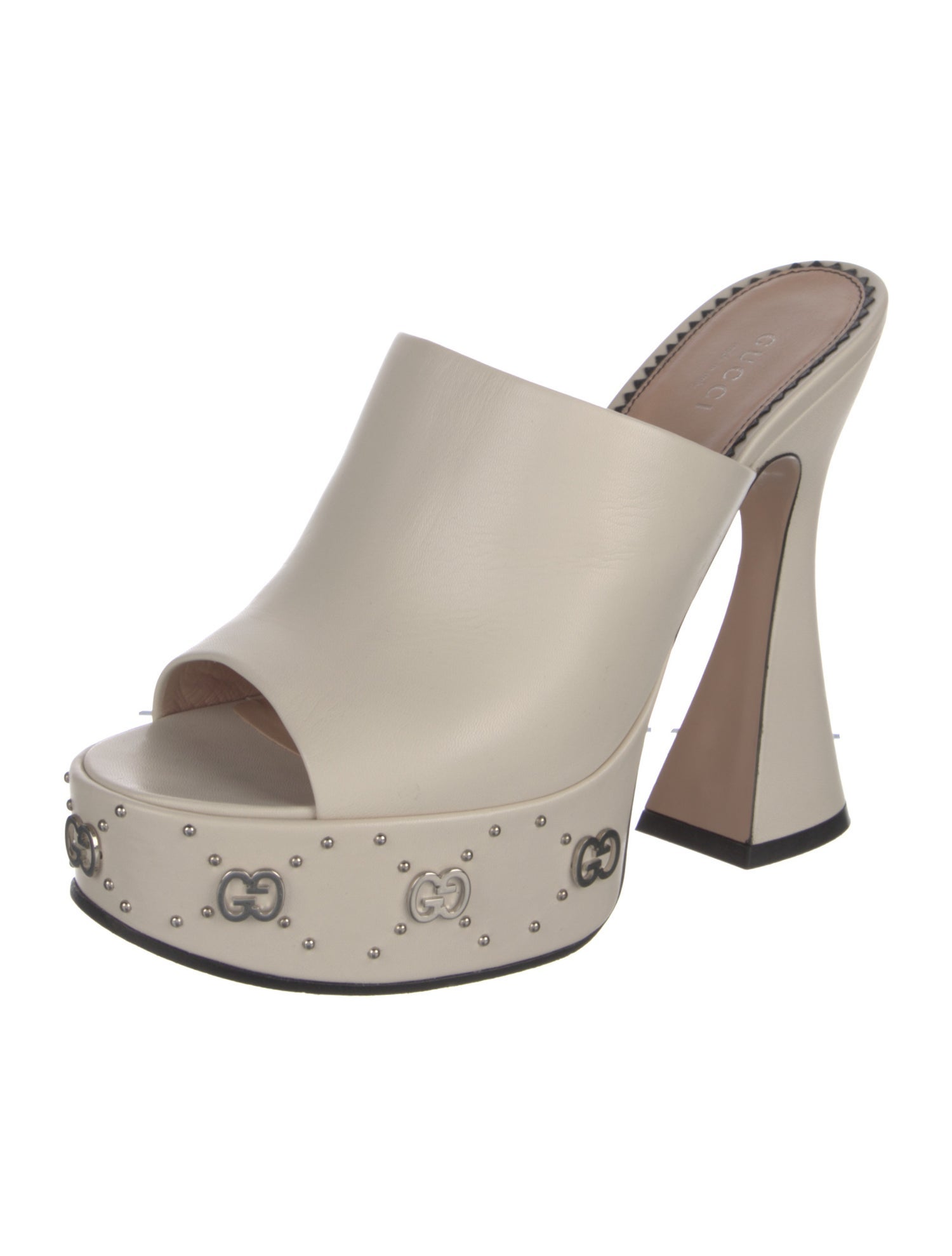 Gucci GG Logo Leather Slides