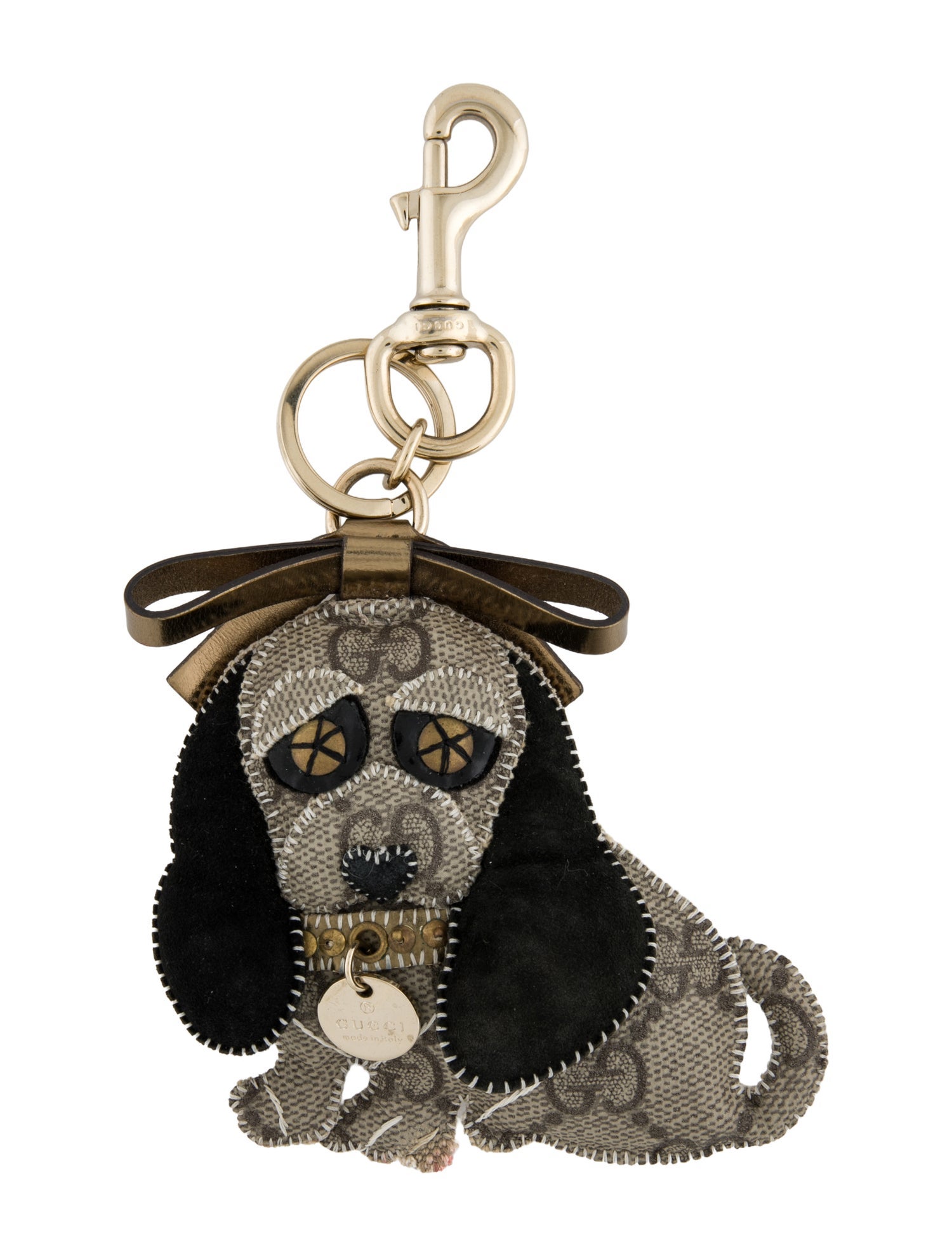 Gucci GG Supreme Dog Keychain