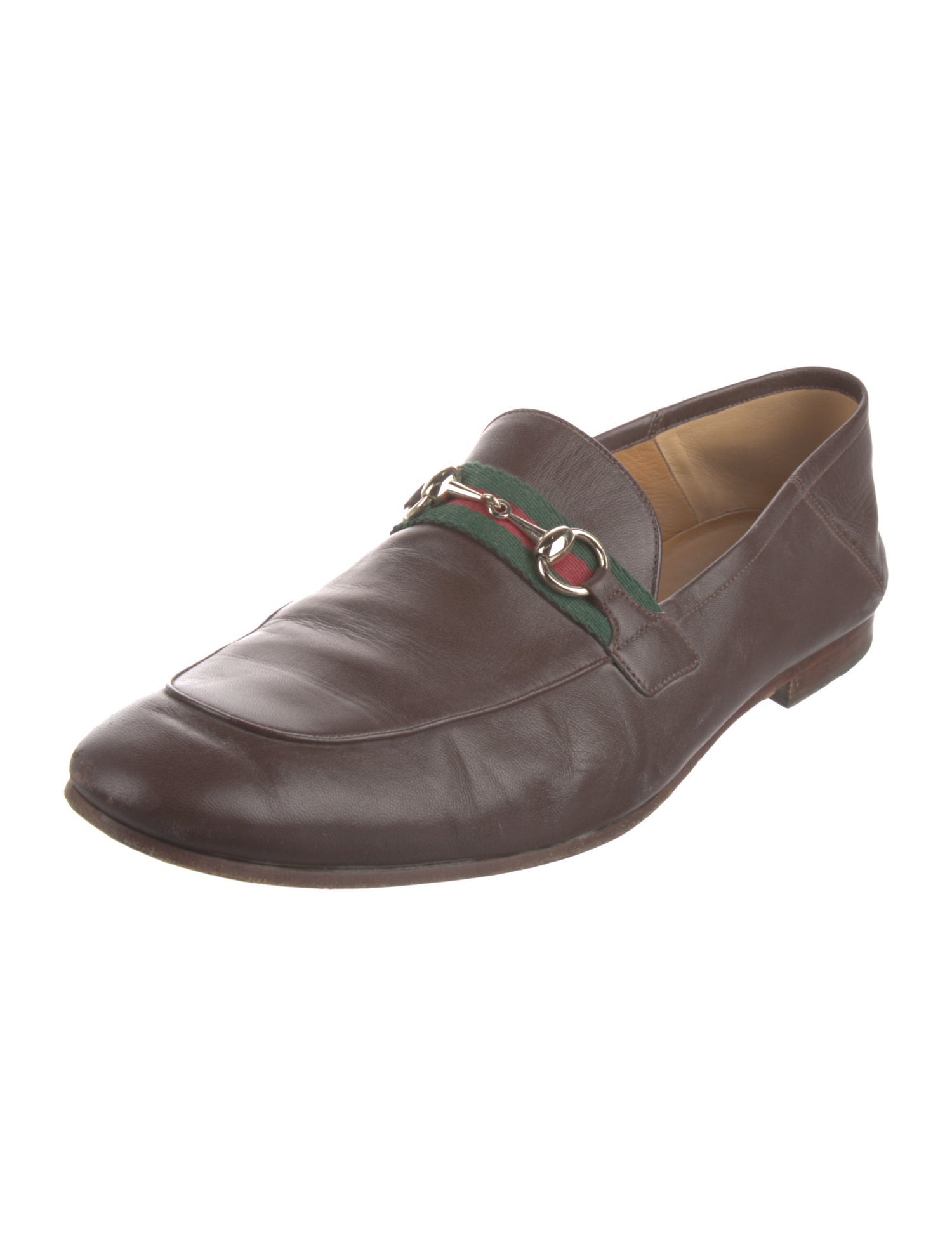 Gucci Web Accent Leather Dress Loafers