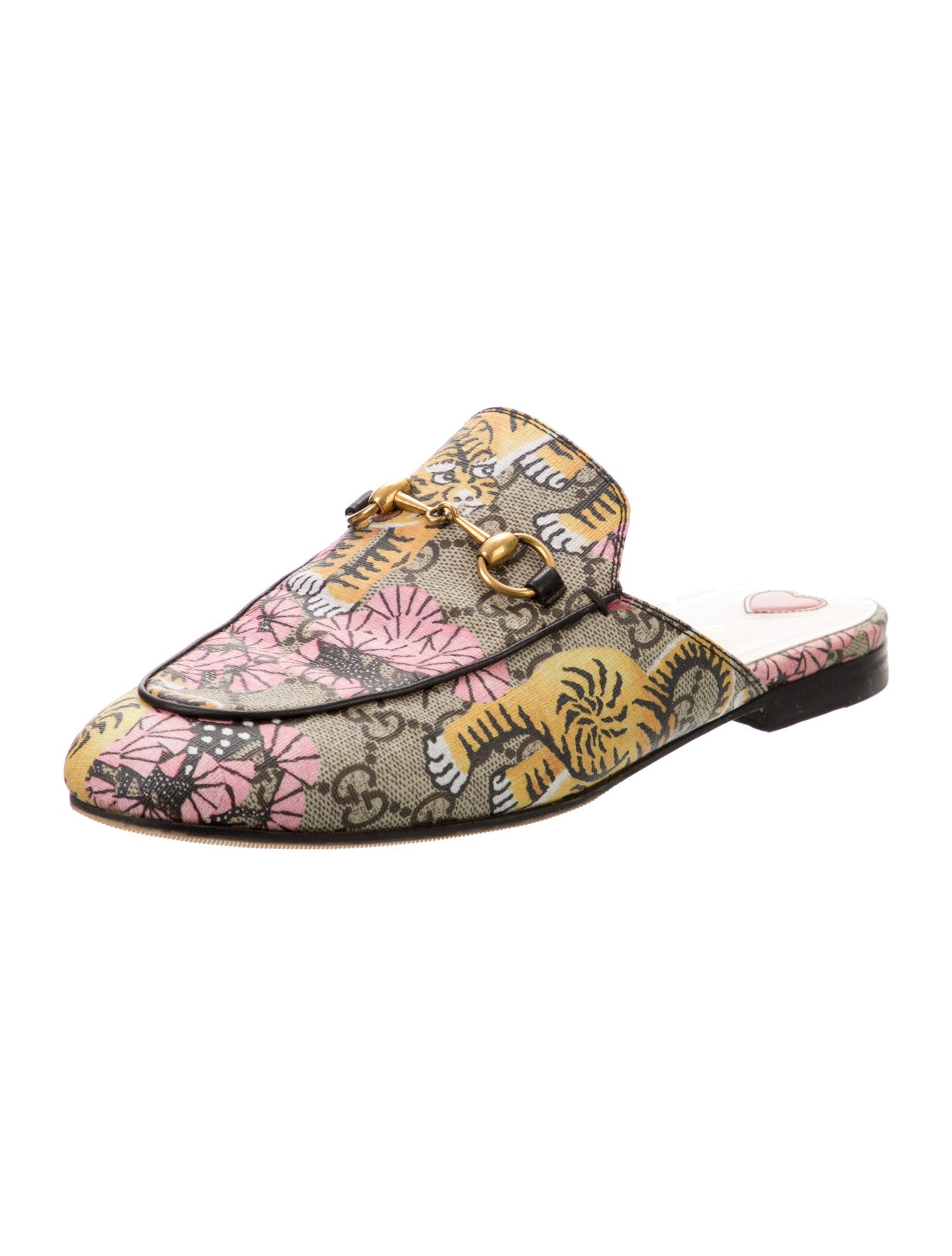 Gucci Horsebit Accent Printed Mules