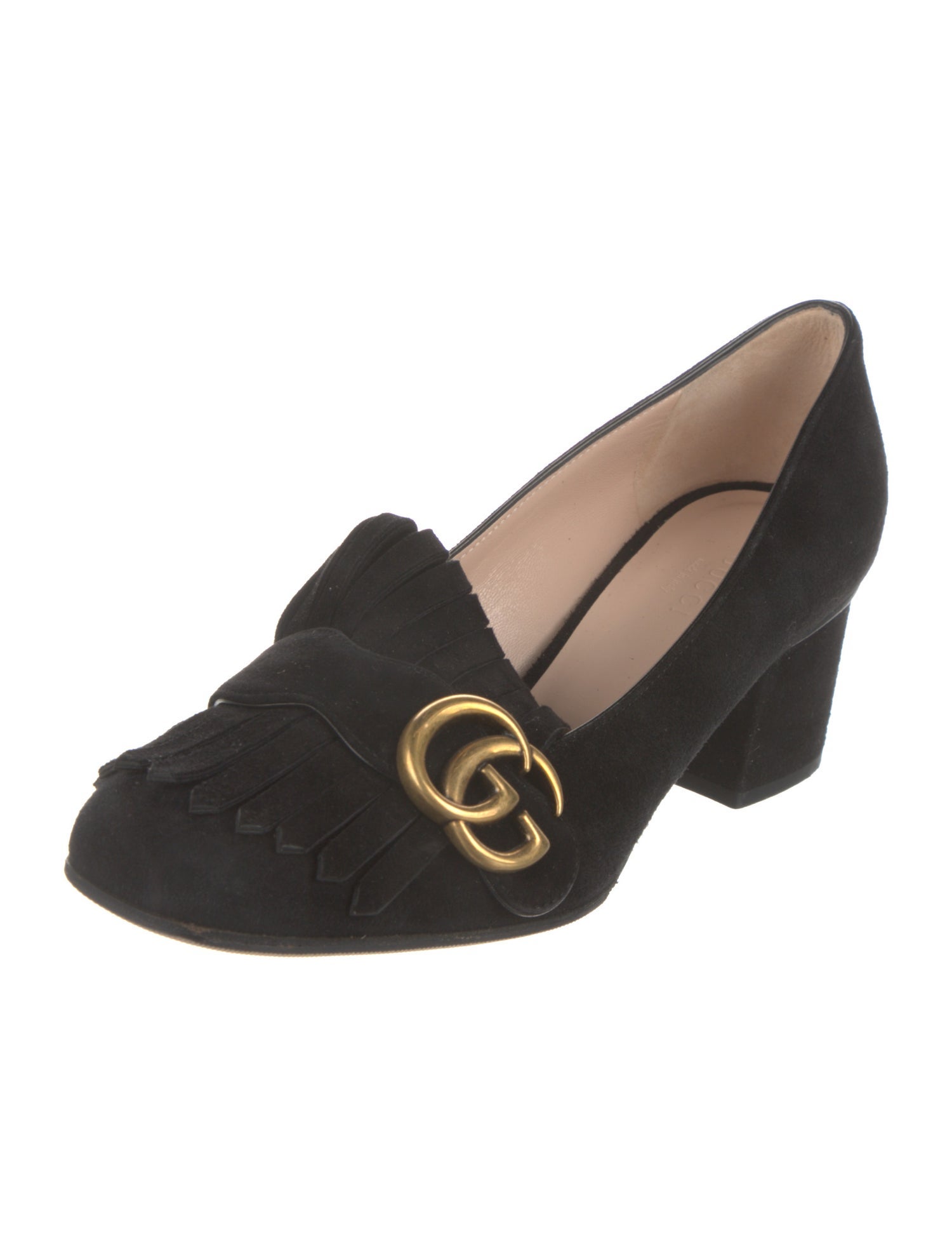 Gucci Double G Logo Suede Pumps