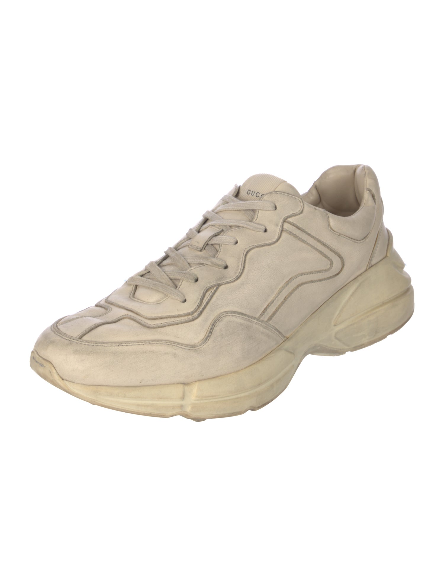 Gucci Leather Distressed Accents Sneakers