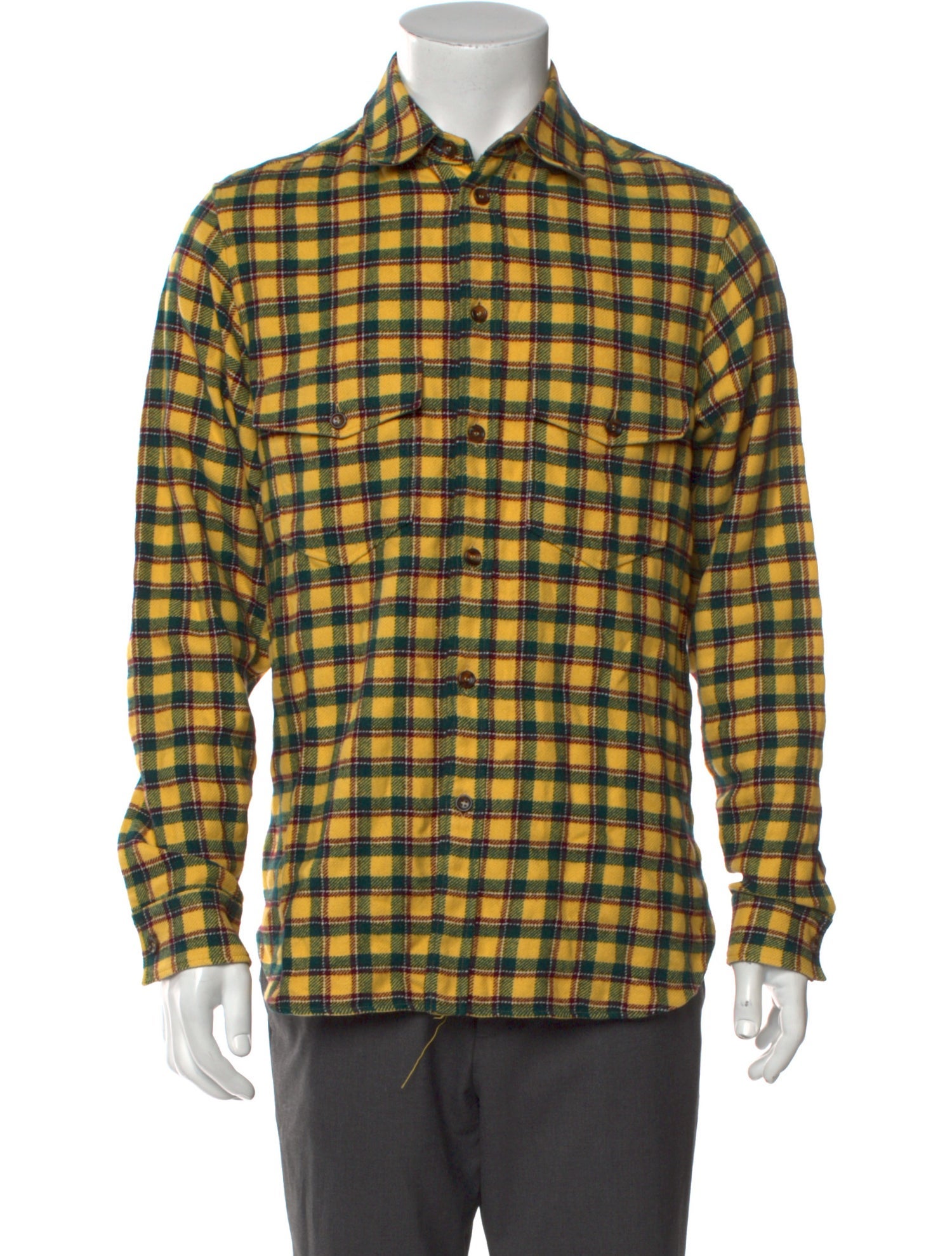 Gucci Plaid Print Long Sleeve Shirt