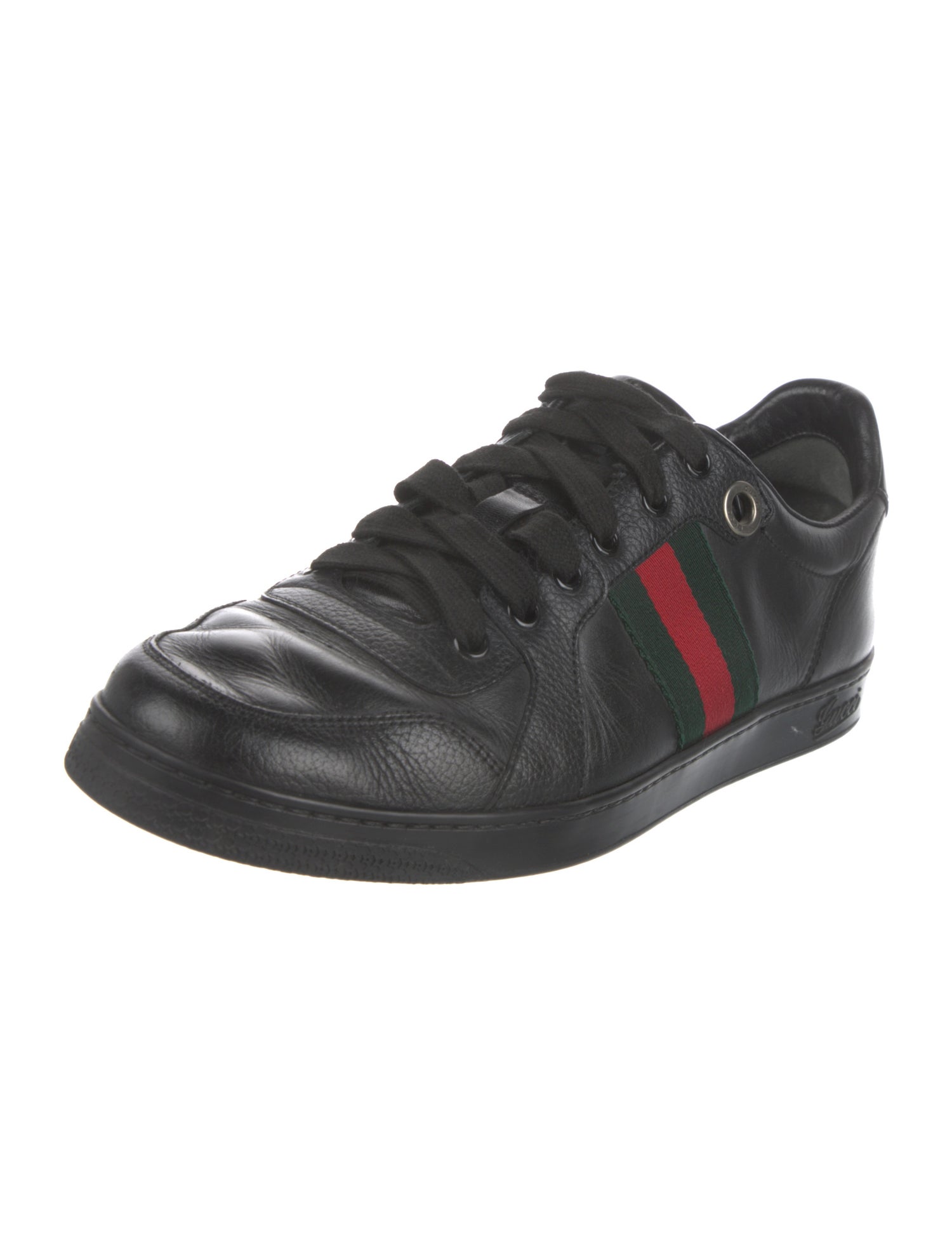 Gucci Web Accent Leather Sneakers