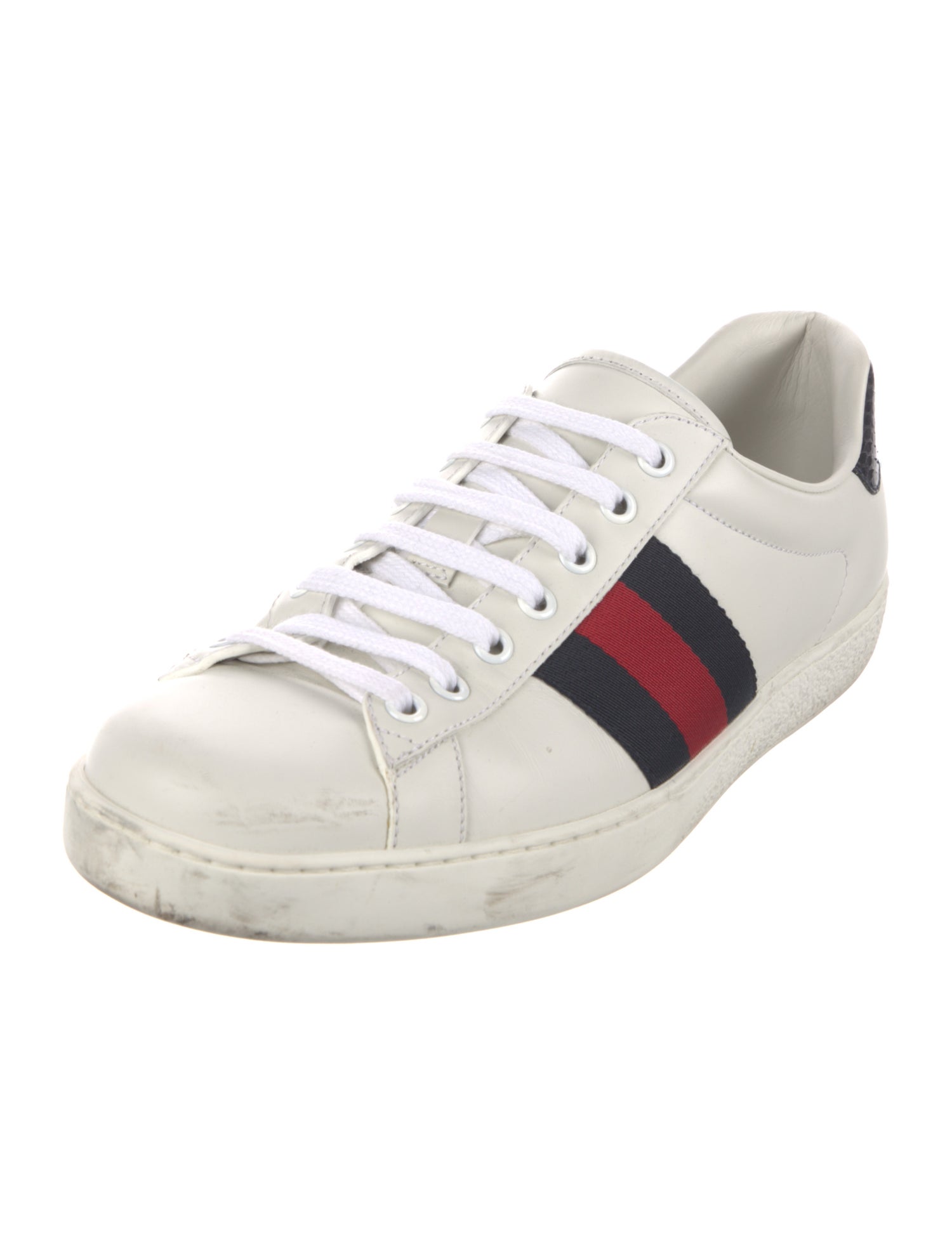 Gucci Web Accent Leather Sneakers