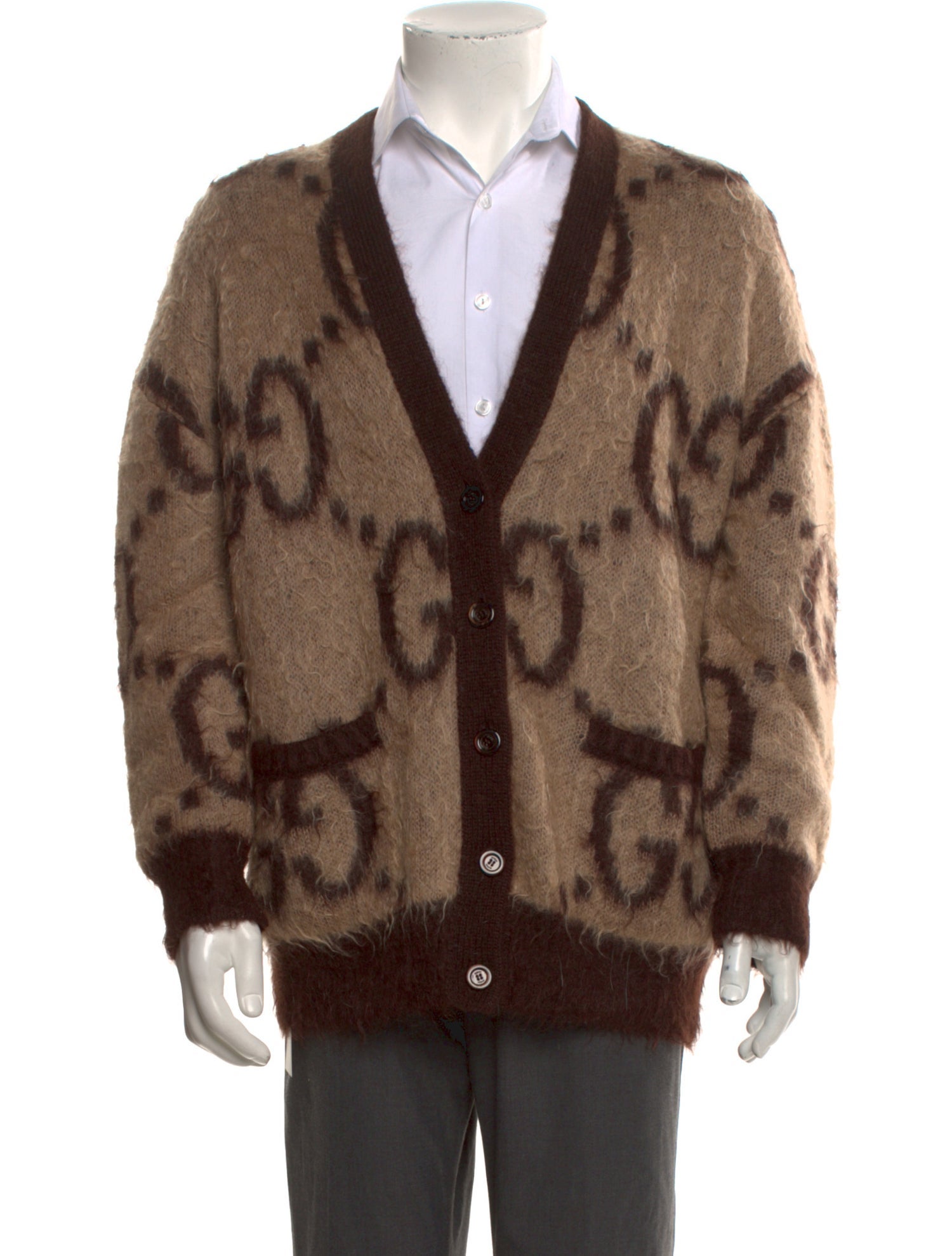 Gucci Running GG Logo Mohair Cardigan