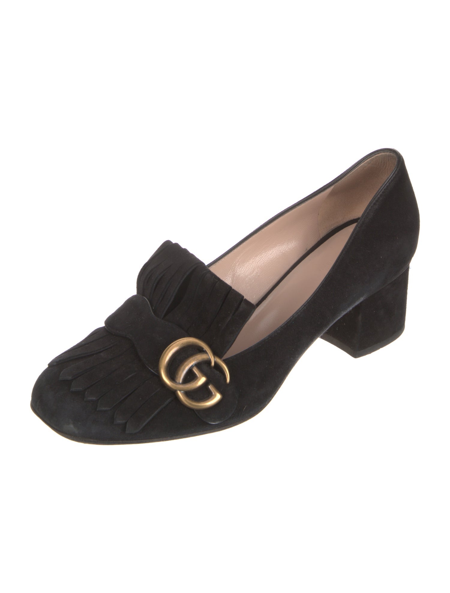 Gucci Double G Logo Suede Pumps