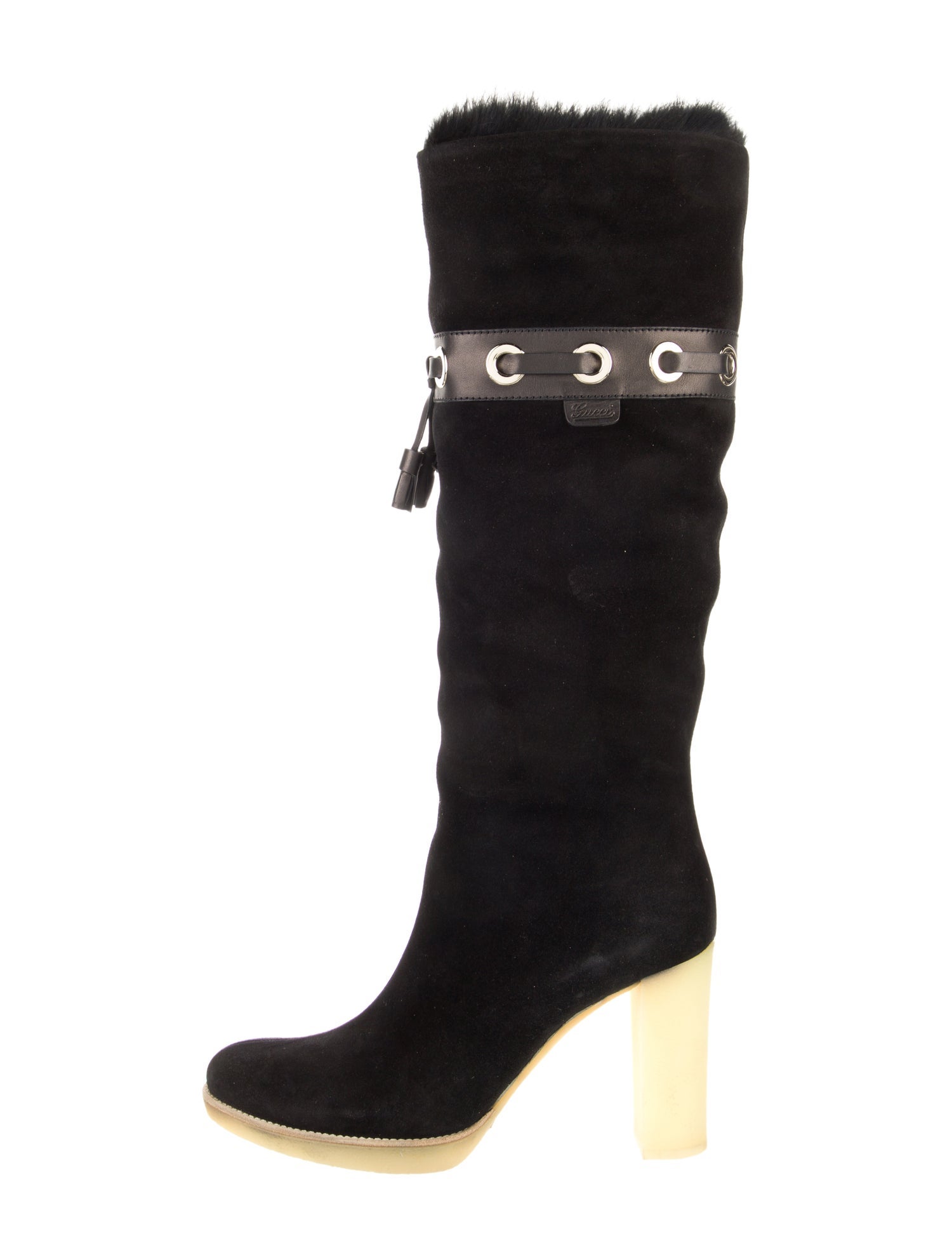 Gucci Suede Tassel Accents Boots